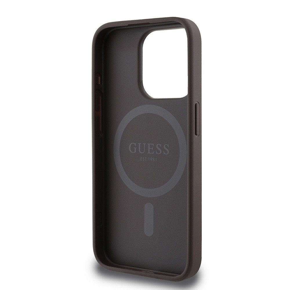 Apple iPhone 14 Pro Max Kılıf Guess Orjinal Lisanslı M-safe Şarj Özellikli Small 4G Classic Kapak