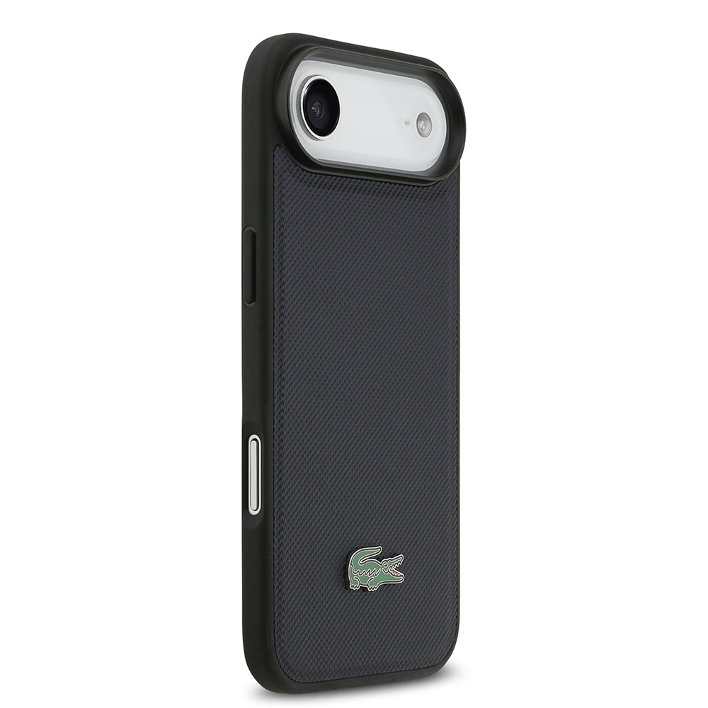 Apple iPhone 17 Air Kılıf Lacoste Orjinal Lisanslı M-safe Şarj Özellikli PU Pike Desenli Metal Logolu Kartlıklı Kapak