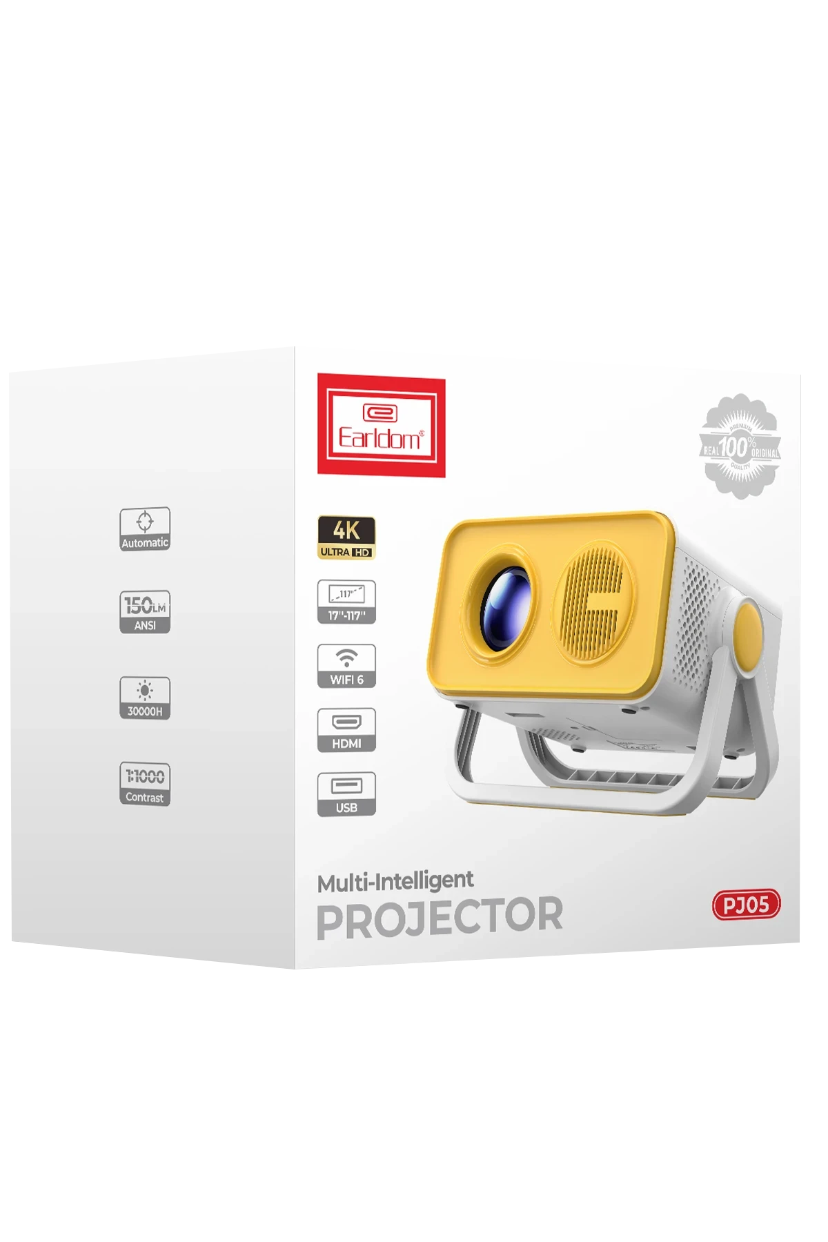 Earldom PJ05 4K Wifi 6 Android Akıllı Projeksiyon Cihazı