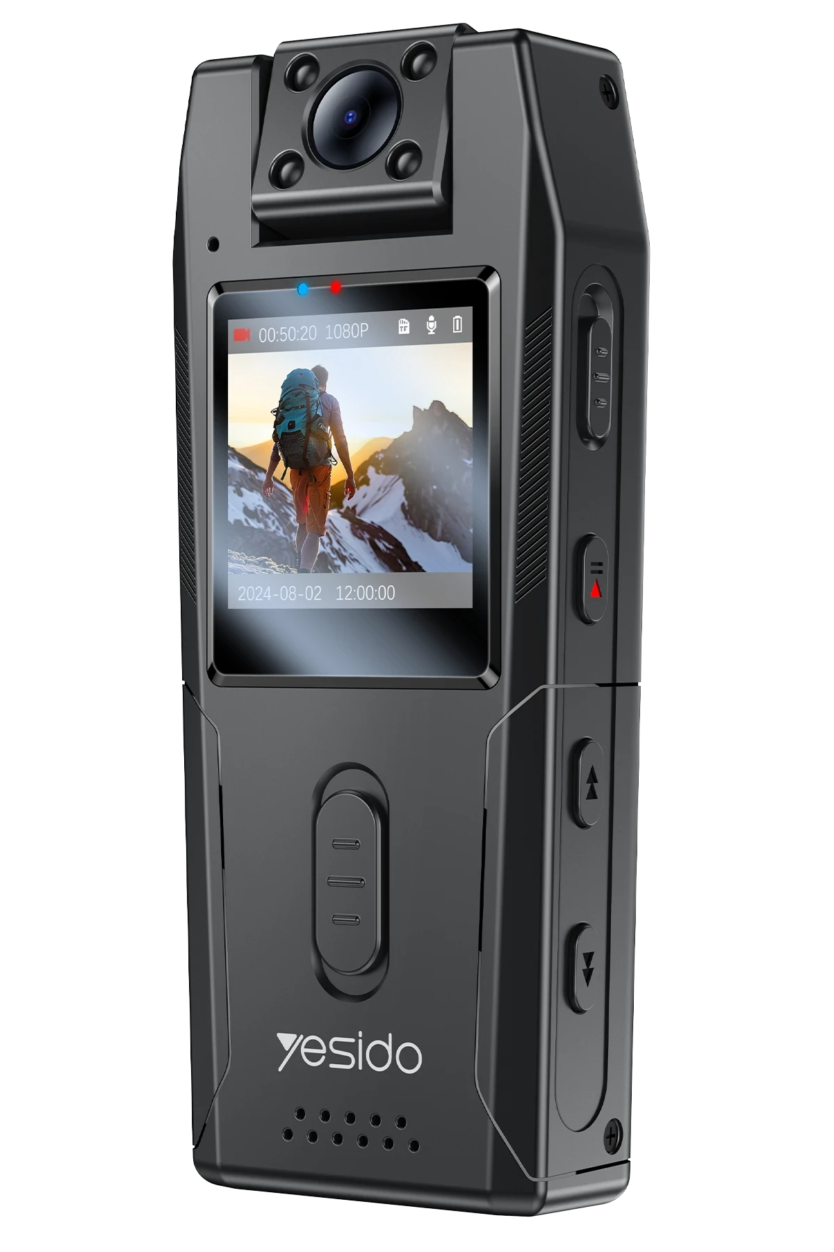 Yesido KM25 1.3inch Ekranlı 180 Derece Dönebilen 1080P Vücut Kamerası