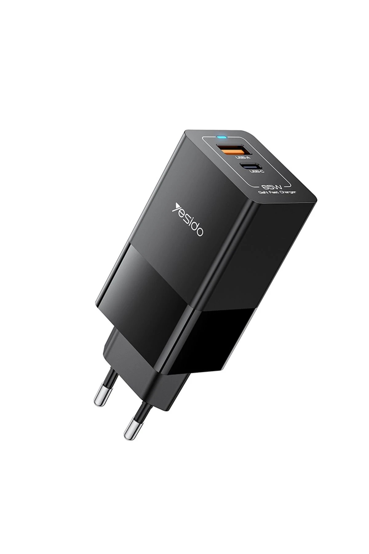 Yesido YC73 1 Adet 65W Type-C / 1 Adet 18W USB Çıkışlı Ekstra 1M Type-C to Type-C Kablolu GAN Hızlı Şarj Cihazı