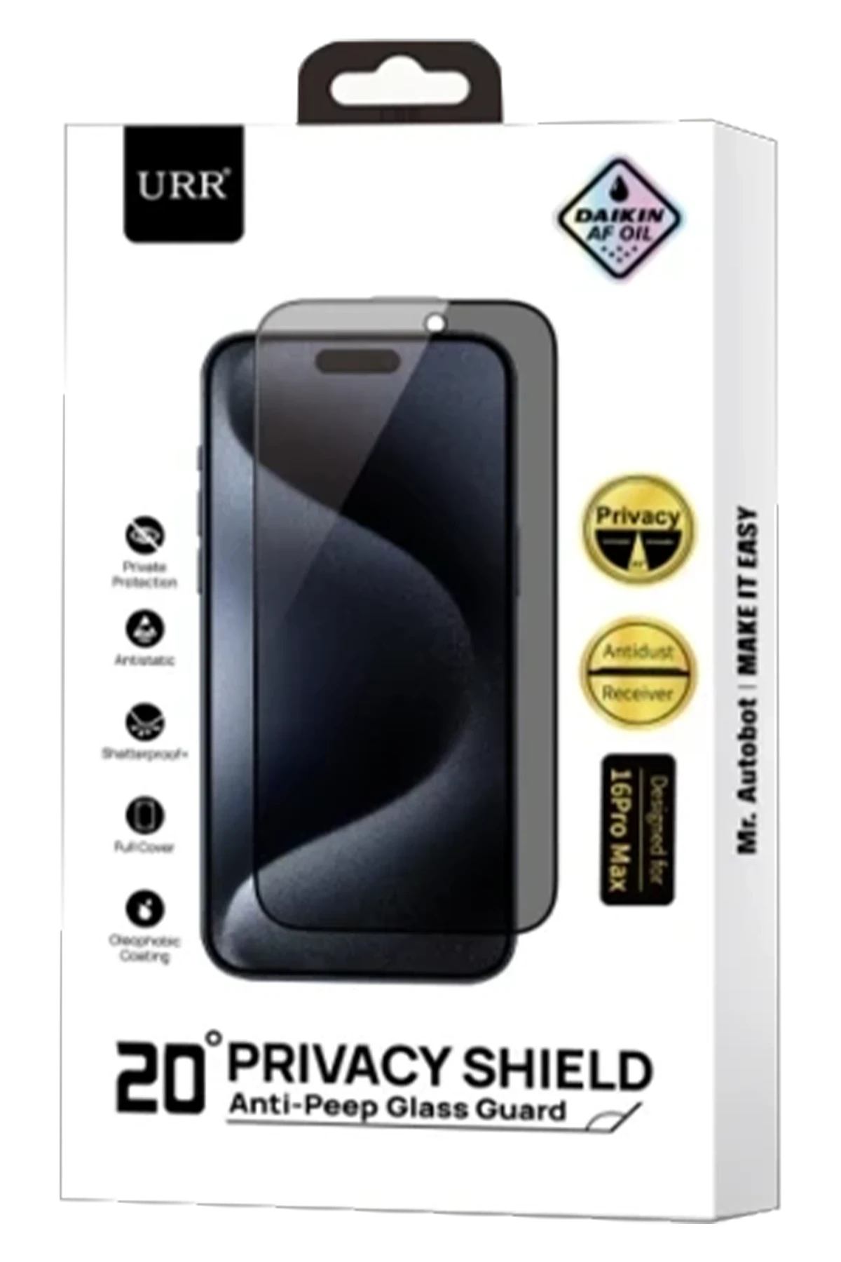 URR iPhone 16 Plus HD Privacy Cam Ekran Koruyucu