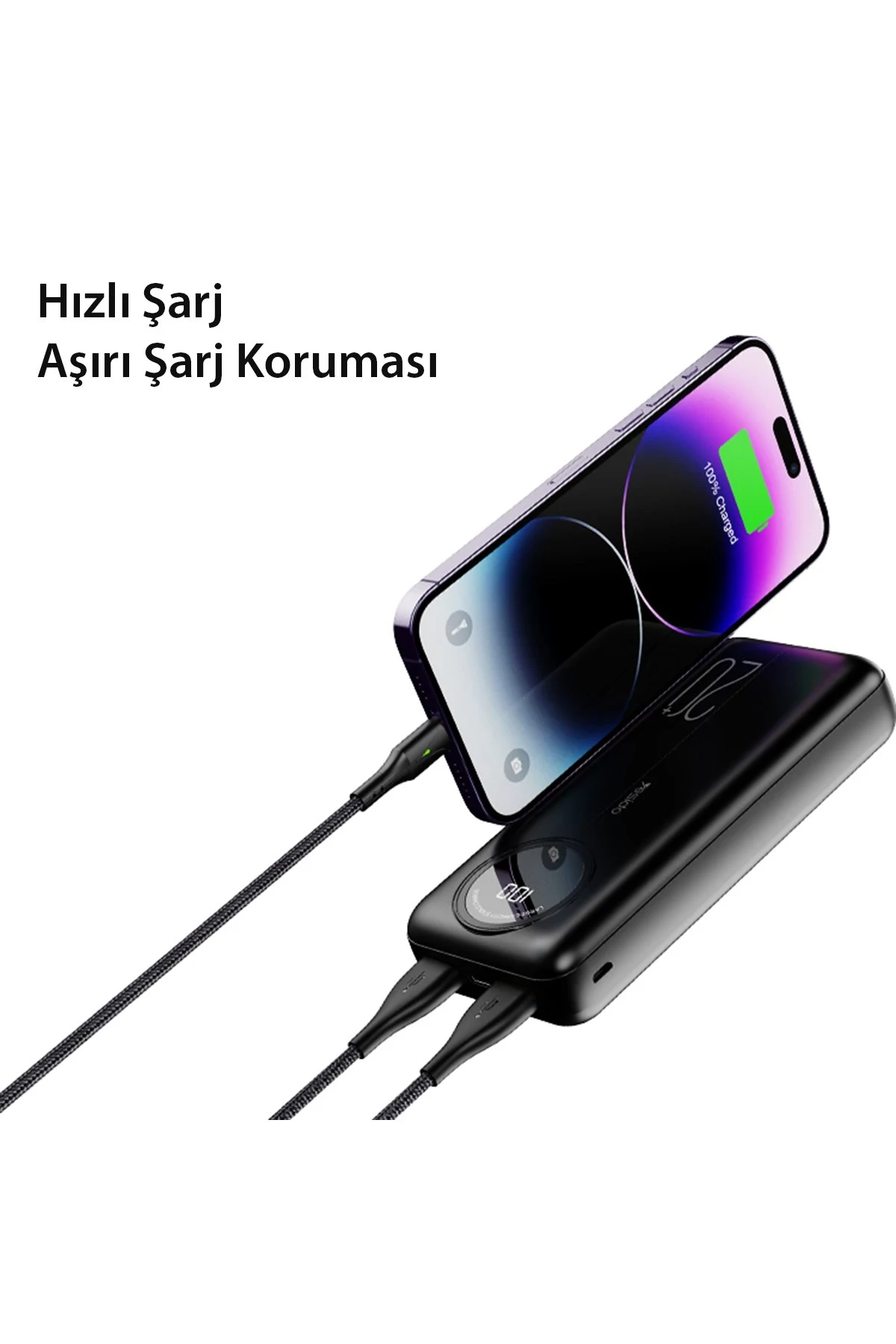 Yesido YP41 20.000 mAh Dijital Göstergeli USB3.0 PD Hızlı Şarj Powerbank