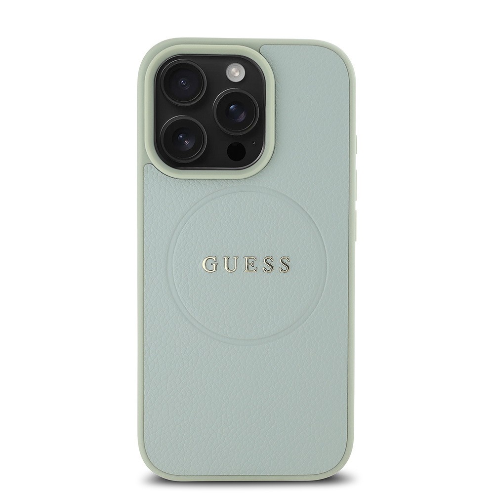 Apple iPhone 16 Pro Kılıf Guess Orjinal Lisanslı M-safe Şarj Özellikli Yazı Logolu Grained Kapak