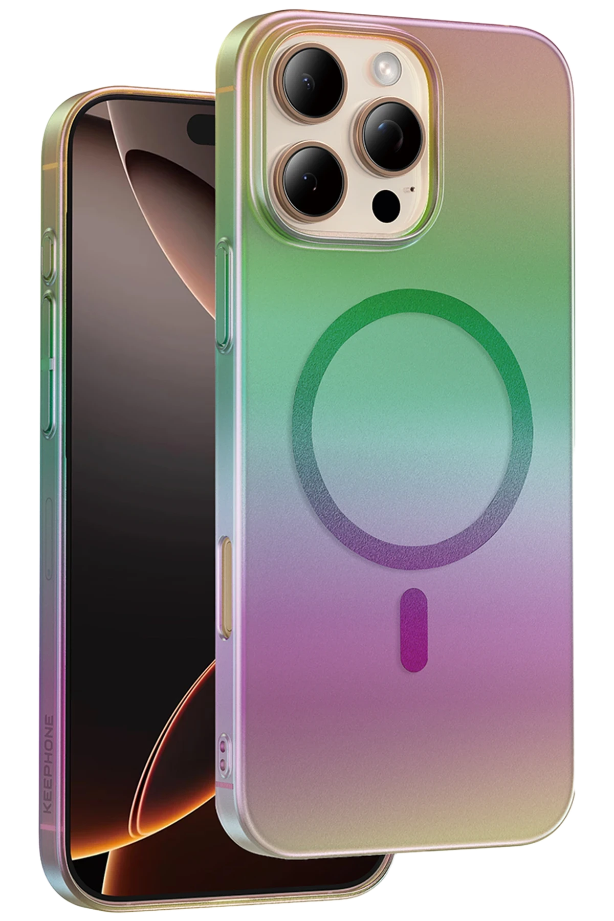 Keephone iPhone 16 Pro Max Fantasia Gökkuşağı Magsafe Kılıf
