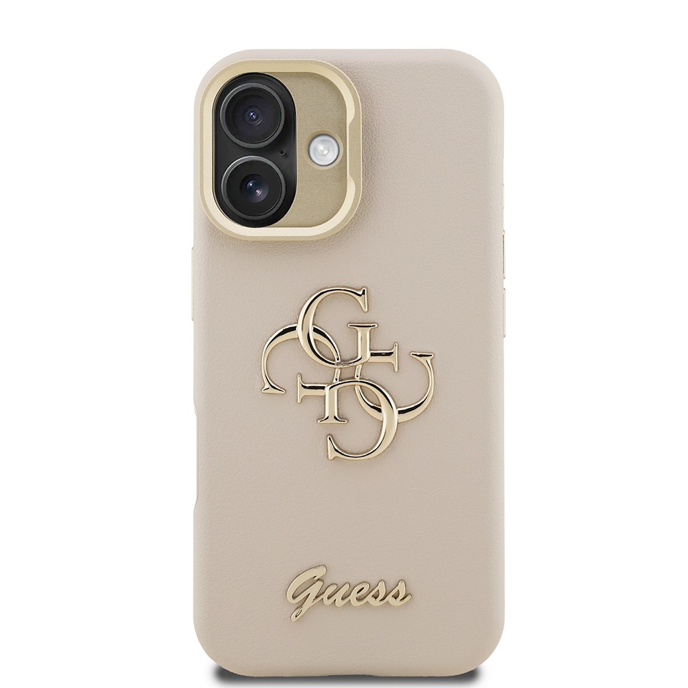 Apple iPhone 16 Kılıf Guess Orjinal Lisanslı Grained Yazı Logolu Kamera Standlı Kapak