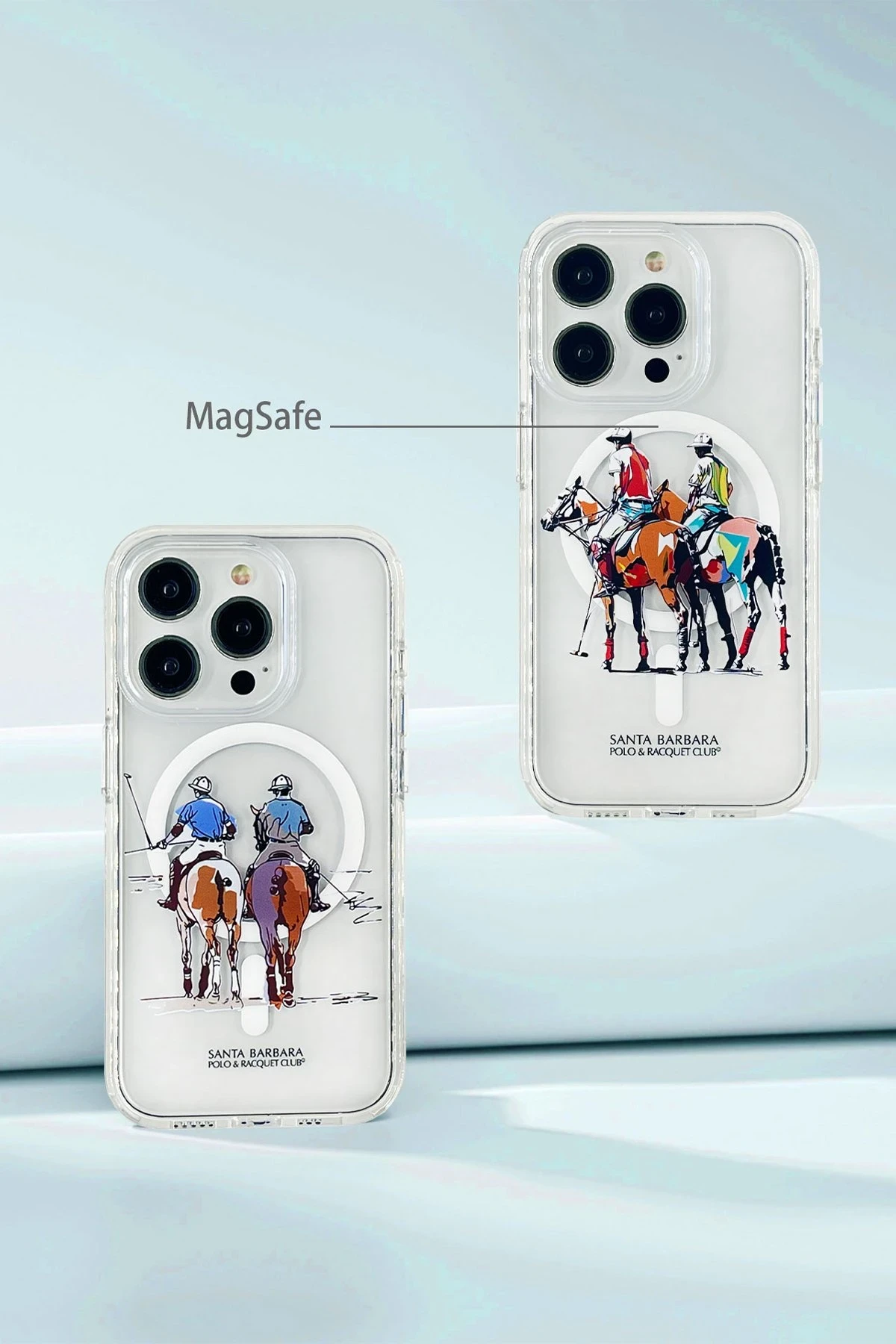 Santa Barbara Polo Racquet Club iPhone 15 Willie Şeffaf Magsafe Kapak - Geometry