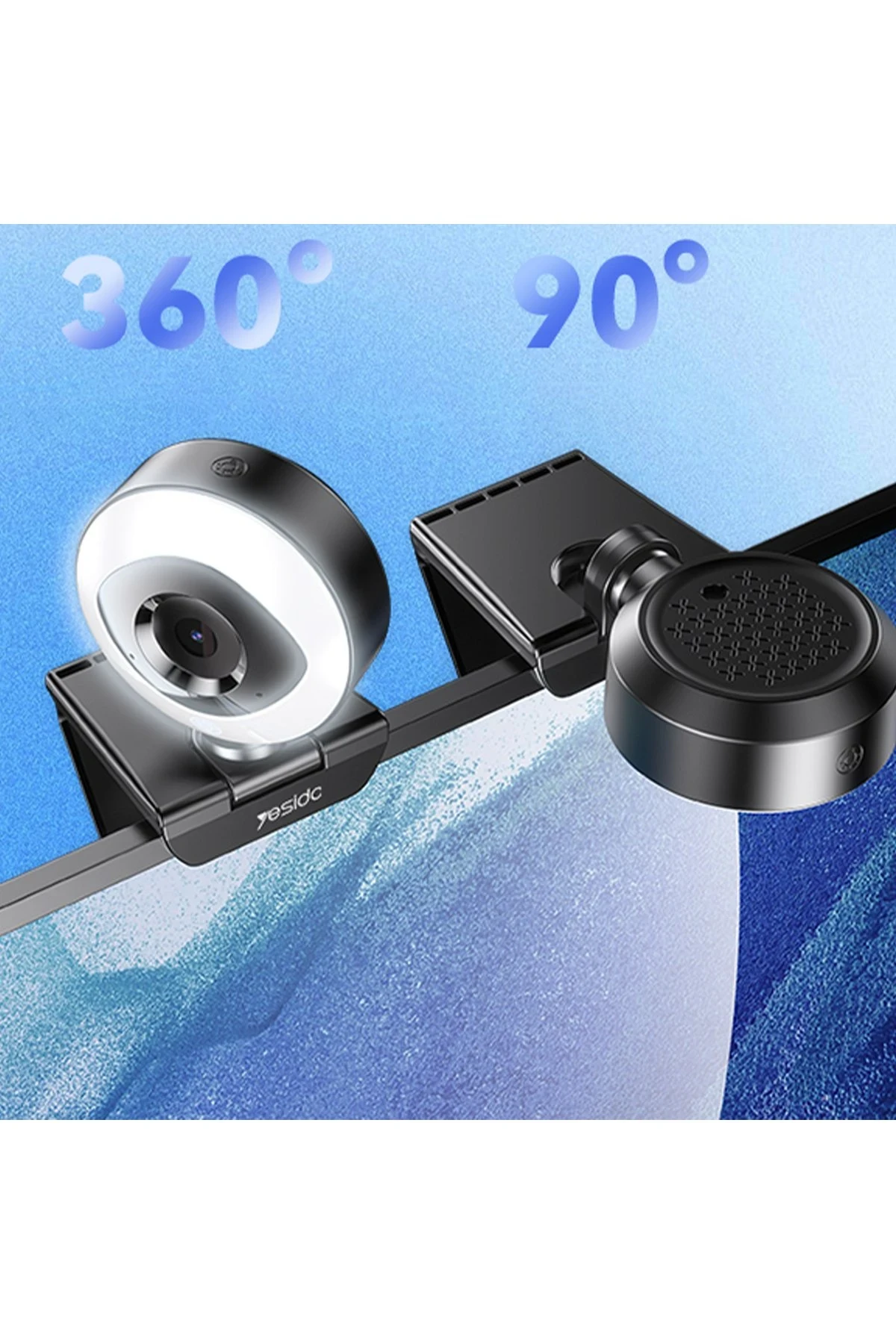 Yesido KM20 2K 4MP Led Aydınlatmalı USB Web Kamera