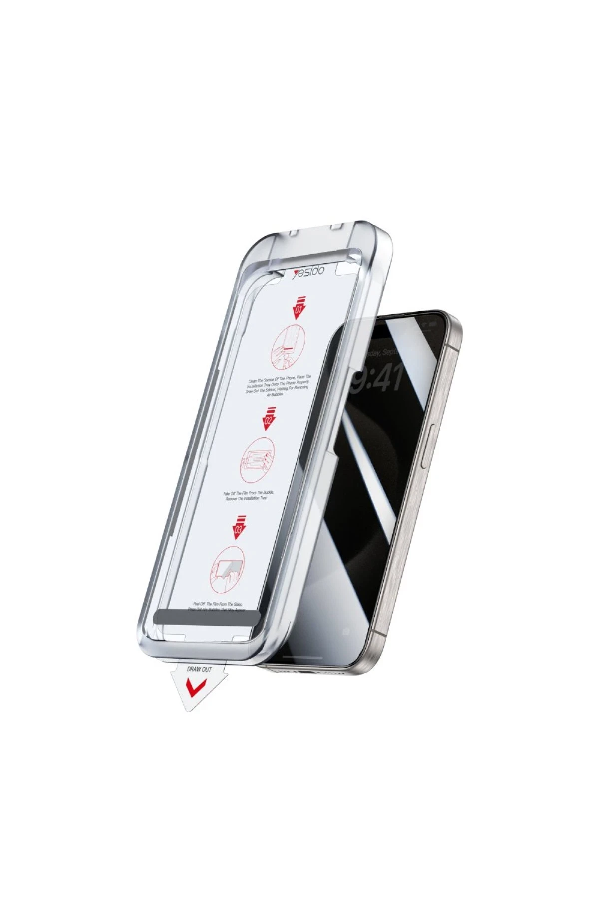 Yesido iPhone 16 Pro TG18 AutoKit Hayalet Cam Ekran Koruyucu