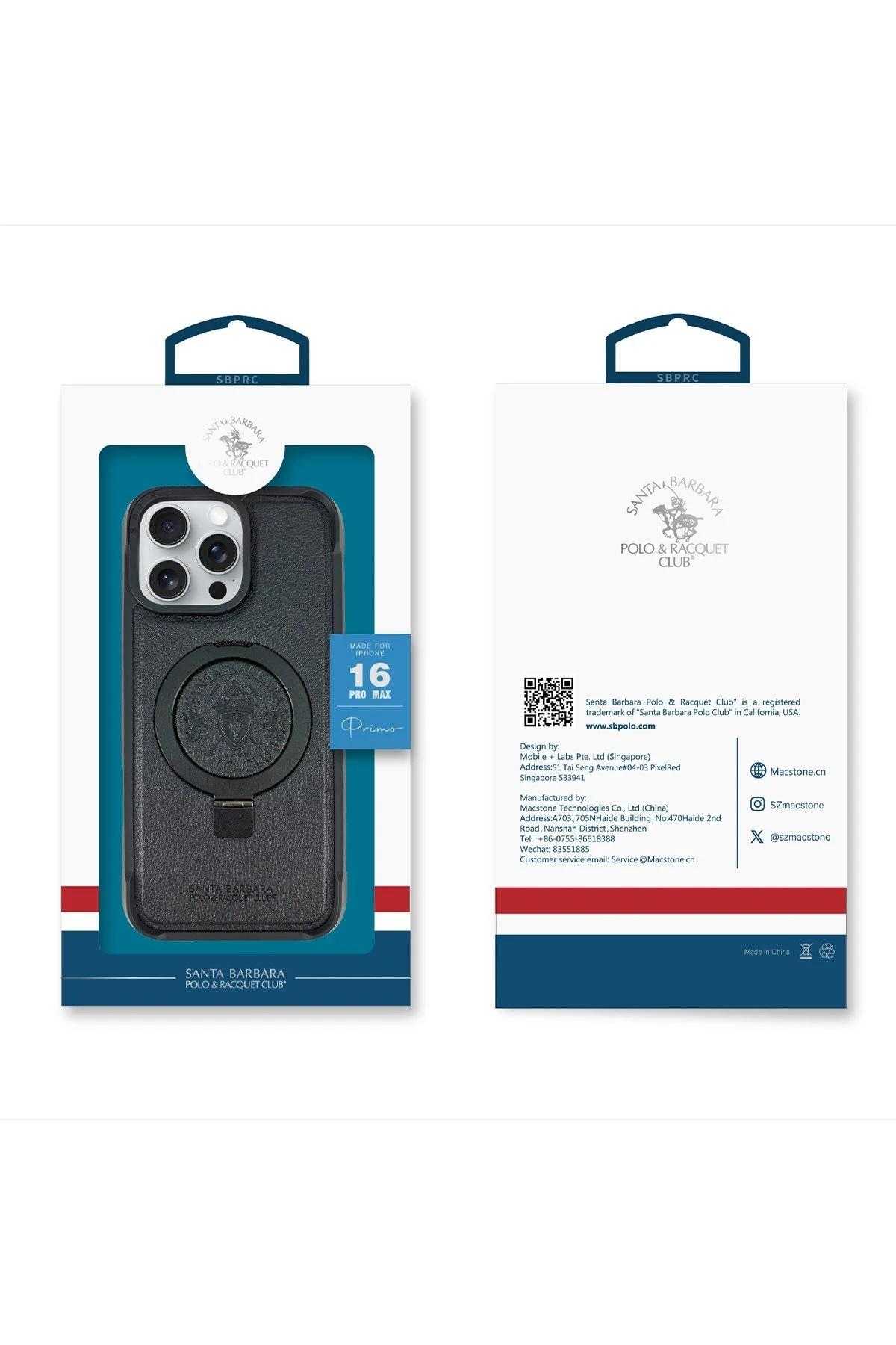 Santa Barbara Polo Racquet Club iPhone 16 Primo Magsafe Stand Kapak