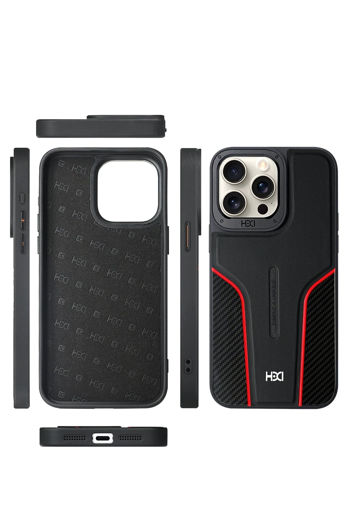 HDD iPhone 15 Pro HBC-264 Lambor Karbon Fiber Sport Kapak