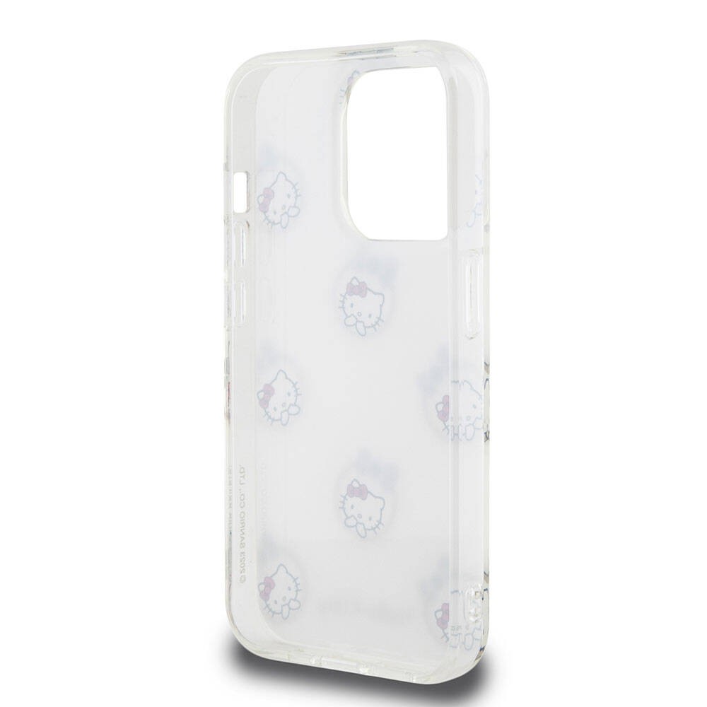 Apple iPhone 15 Pro Kılıf Hello Kitty Orjinal Lisanslı Elektroplating Kaplama Kabarcık Baskılı Kapak