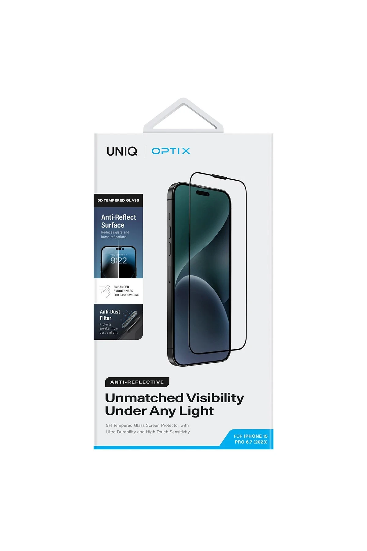 Uniq iPhone 15 Pro Optix Anti Reflective Cam Ekran Koruyucu