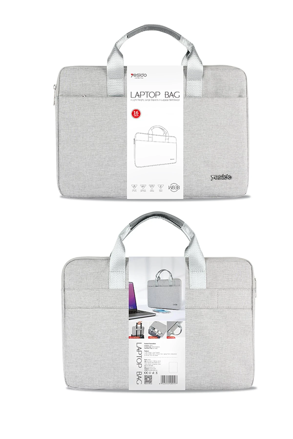 Yesido WB38 Cationic Kumaşlı 16 inç Laptop Çantası
