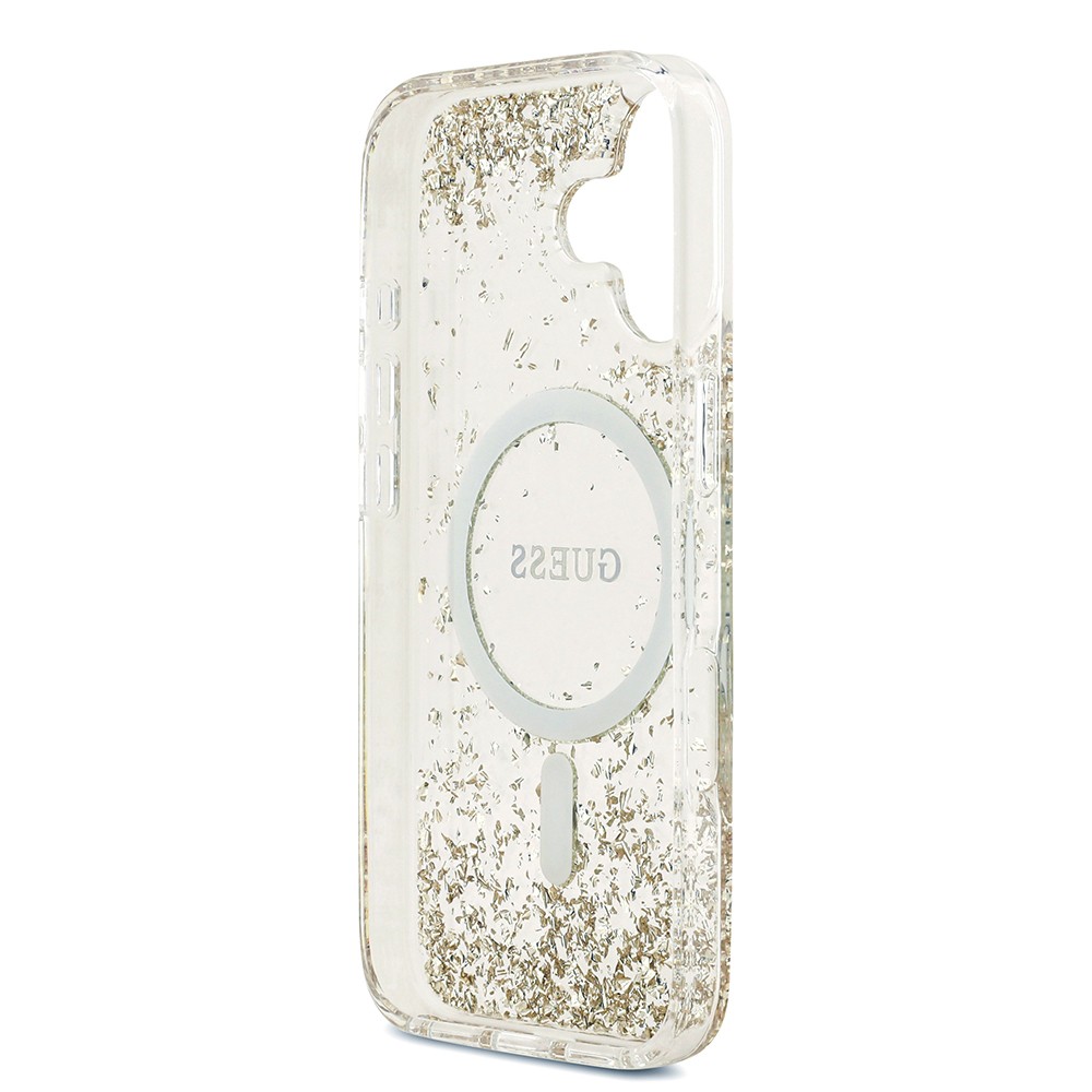 Apple iPhone 17 Kılıf Guess Orjinal Lisanslı M-safe Şarj Özellikli Transparan Resin Bottom Kapak