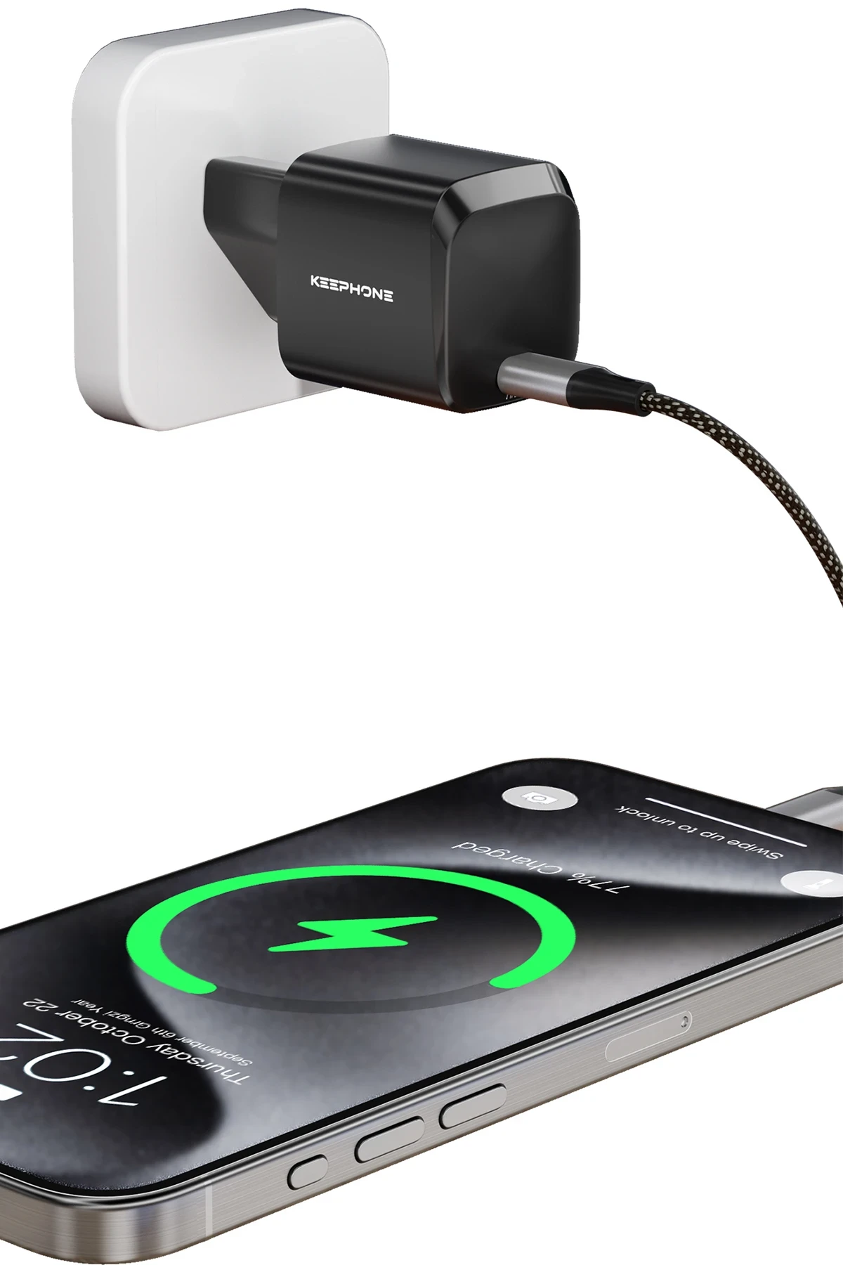 Keephone GaN Wall CH23092 1 Adet 30W Type-C Çıkışlı GaN Şarj Cihazı