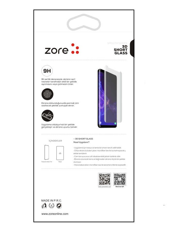 Galaxy S8 Zore 3D Short Glass Ekran Koruyucu