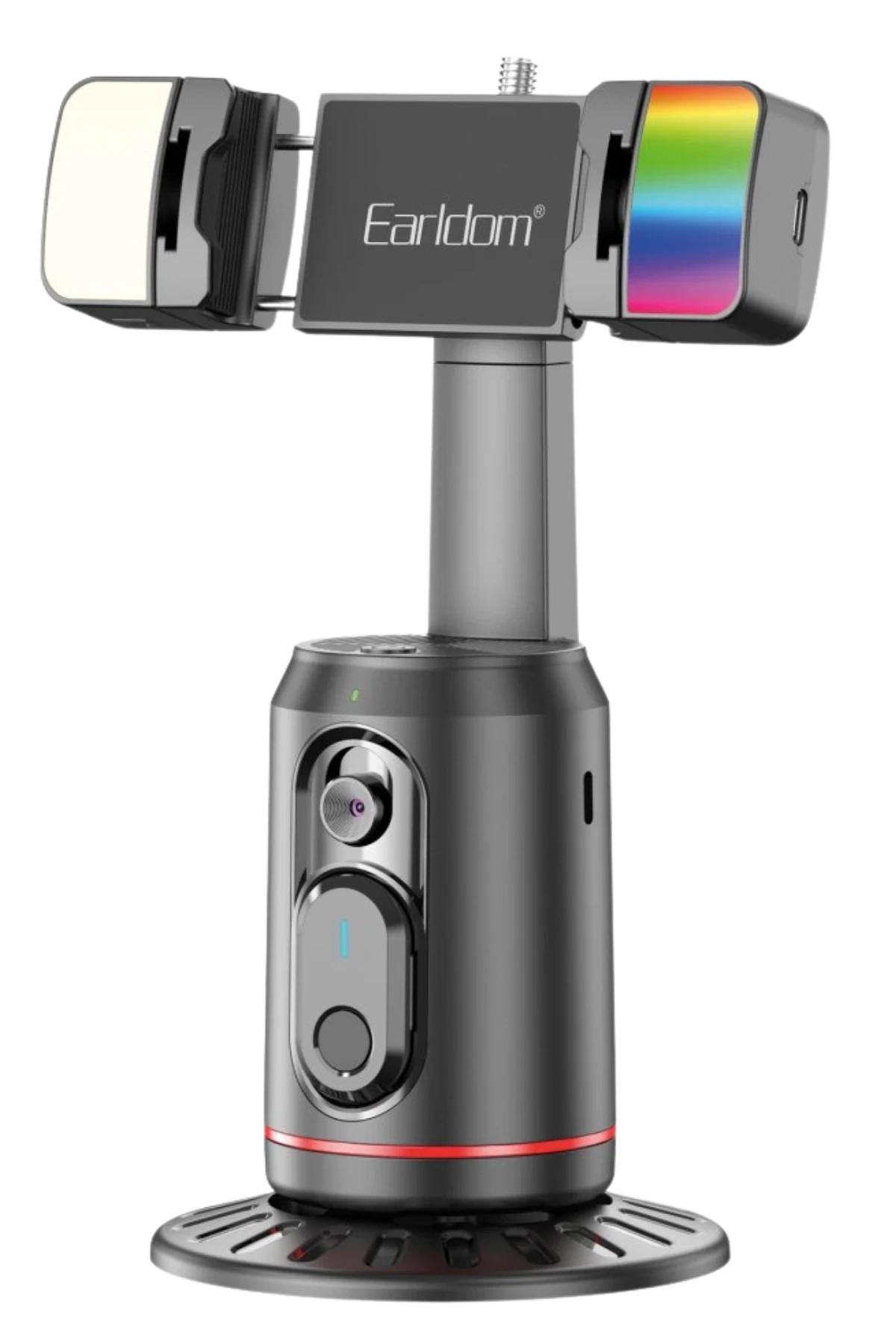 Earldom ZP32 360 Derece Ayarlanabilir BT 5.2 RGB Işık ve Beyaz Işık Aydınlatmalı Akıllı Yüz Takip Özellikli Selfie Gimbal