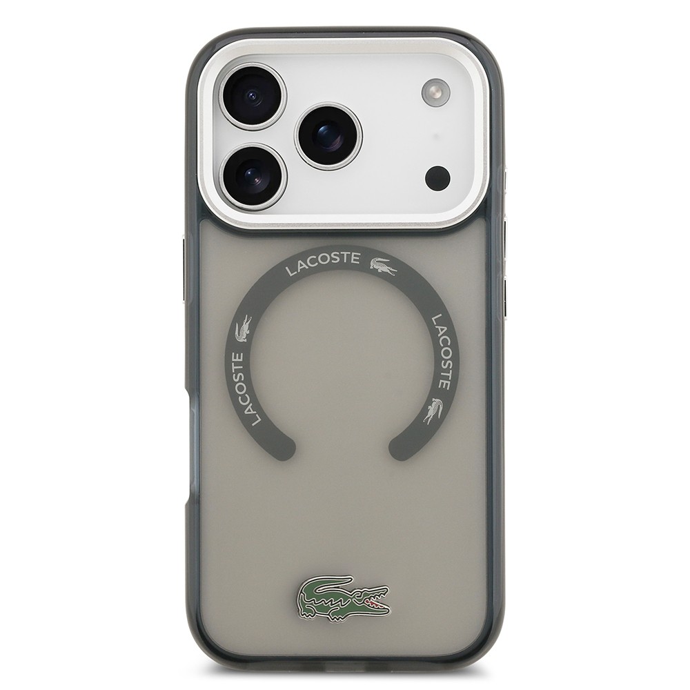 Apple iPhone 17 Pro Kılıf Lacoste Orjinal Lisanslı M-safe Şarj Özellikli İkonik Timsah Logolu Buzlu Kapak