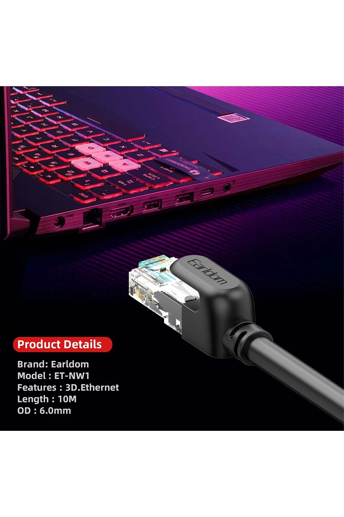 Earldom NW1 10M Cat 6 Ethernet Network Kablosu