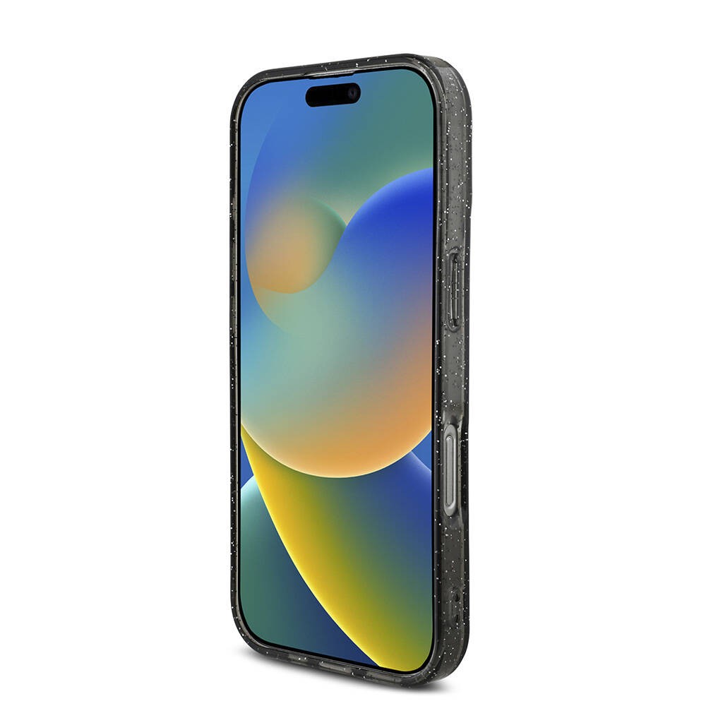 Apple iPhone 16 Pro Kılıf Guess Orjinal Lisanslı M-safe Şarj Özellikli Simli Silikon İnci Bileklikli Kapak