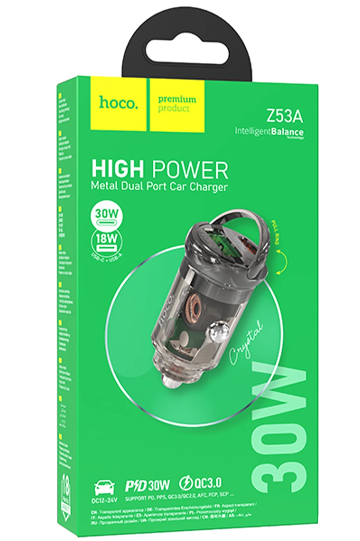 Hoco. Z53A PD 30W Type-C ve USB Çıkışlı Araç Şarjı