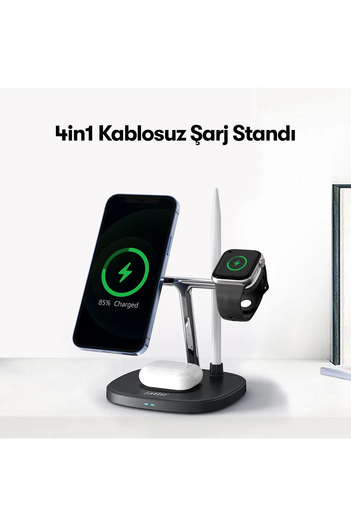 Earldom WC18 4in1 15W Kablosuz Şarj Masaüstü Set