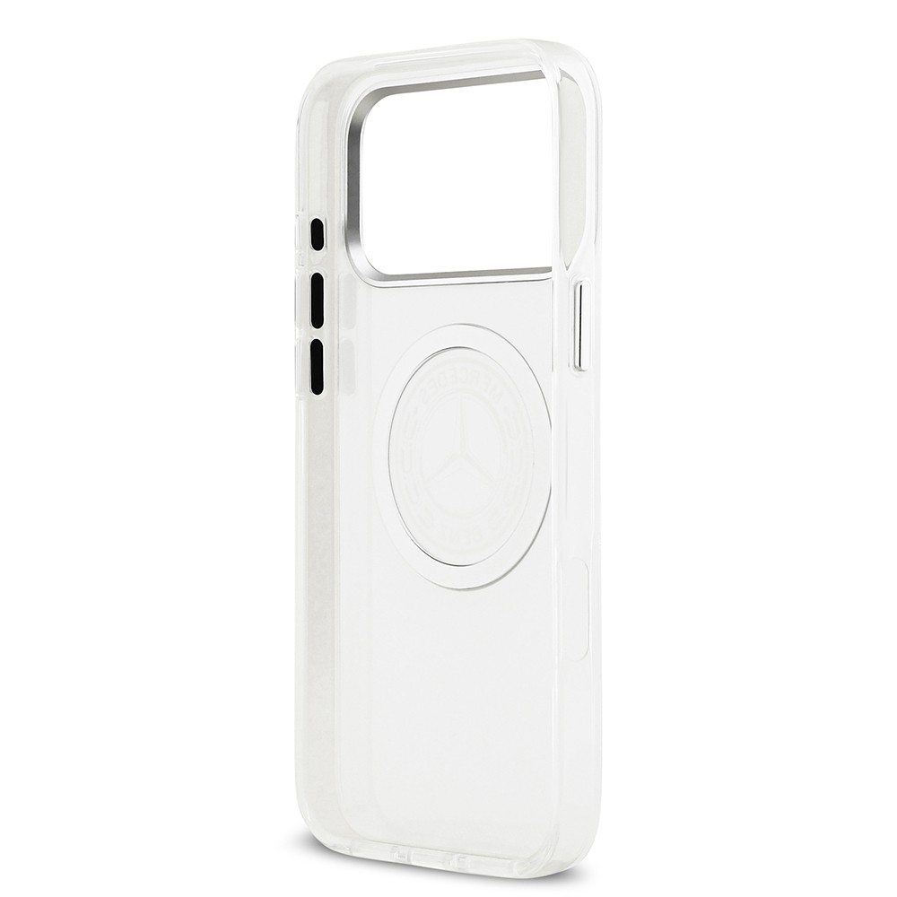 Apple iPhone 17 Pro Max Kılıf Mercedes Benz Orjinal Lisanslı M-safe Şarj Özellikli Buzlu PC Nostaljik Yıldız Dizayn Kapak