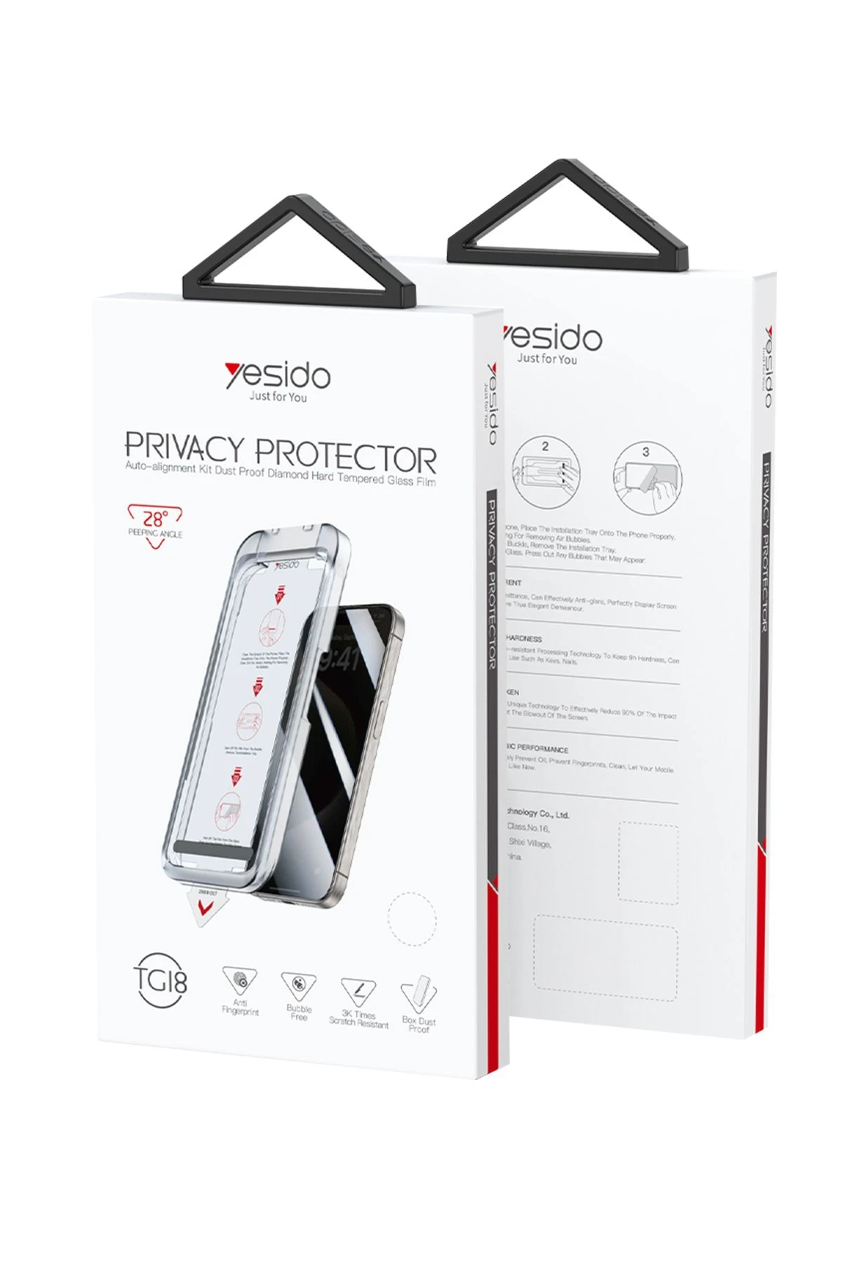Yesido iPhone 15 TG18 AutoKit Hayalet Cam Ekran Koruyucu