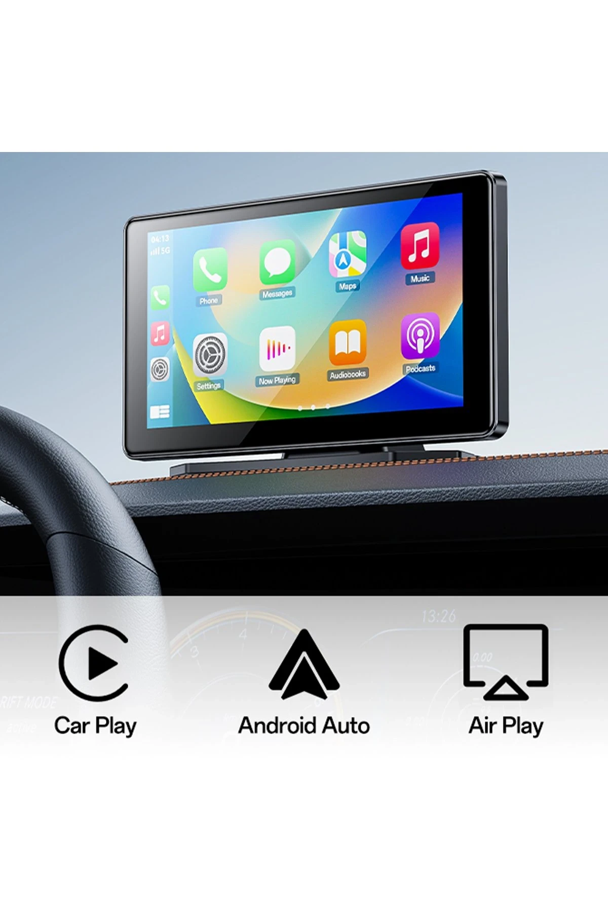 Yesido KM17 7inç BT 5.0 Wifi FM Aux AirPlay ve Android Auto Destekli CarPlay