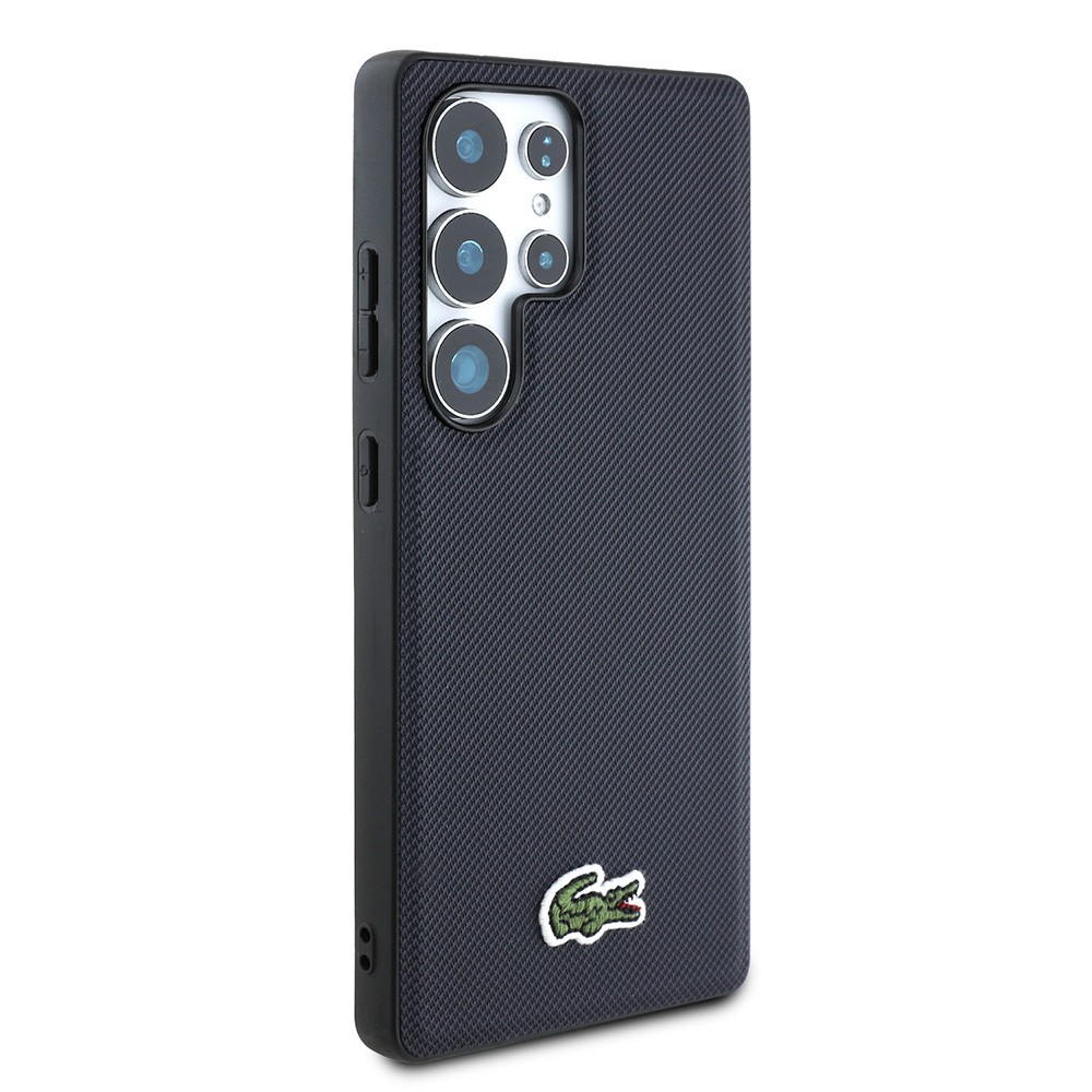 Galaxy S25 Ultra Kılıf Lacoste Orjinal Lisanslı PU Pike Desenli Arka Yüzey İkonik Timsah Dokuma Logolu Kapak