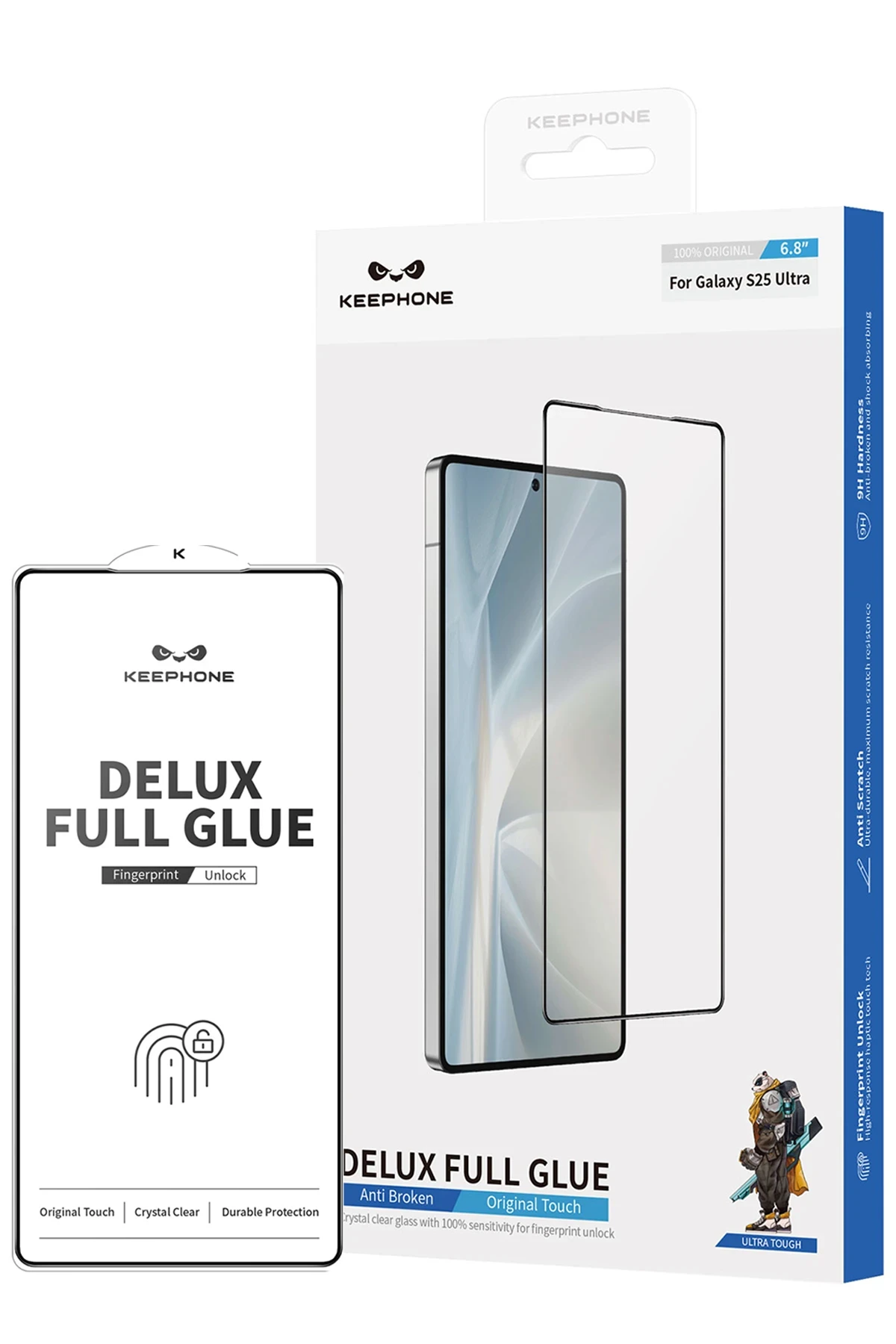 Keephone Samsung Galaxy S25 Plus Delux Full Glue 2.5D Cam Ekran Koruyucu