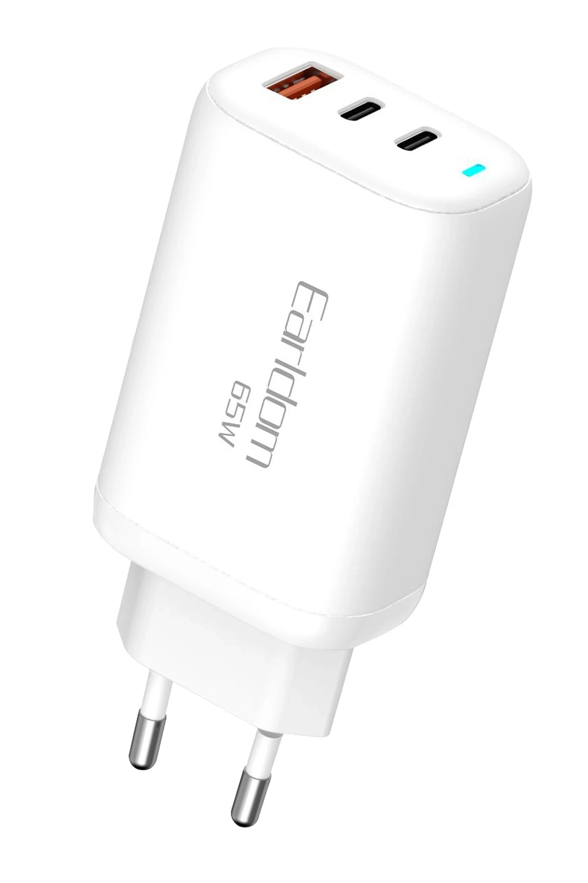 Earldom EU26i 2 Adet 65W Type-C ve 1 Adet 30W USB 3.0 Çıkışlı Ekstra Type-C to Lightning Kablolu GAN Şarj Cihazı