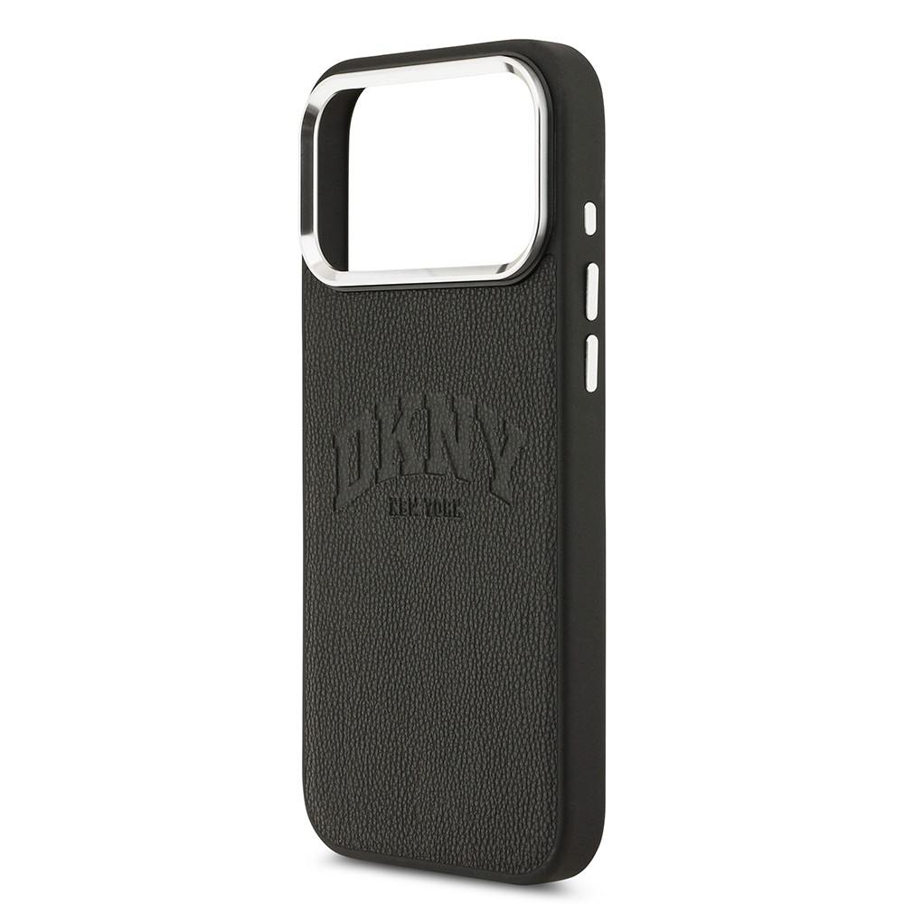Apple iPhone 17 Pro Max Kılıf DKNY Orjinal Lisanslı M-safe Şarj Özellikli PU Deri Kabartmalı Kapak