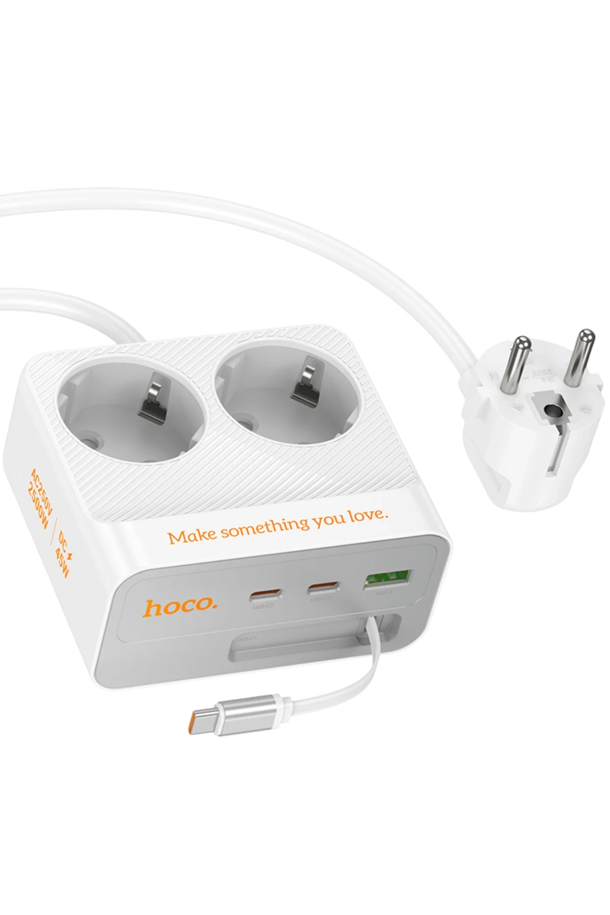 Hoco. AC28 Descanso 6in1 2M 2500W Priz Dönüştürücü