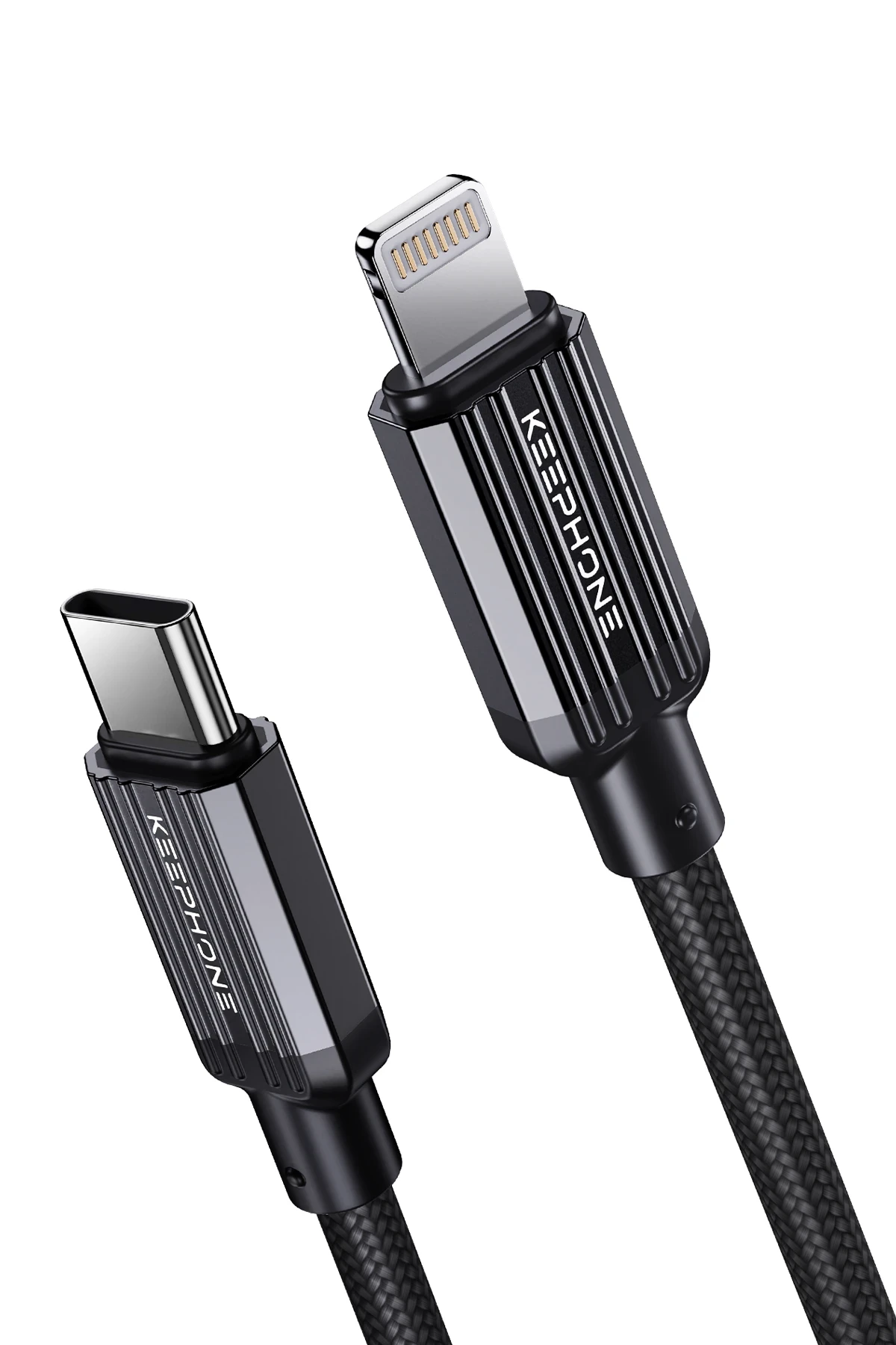 Keephone Pitta 1.2M 27W Örgülü Type-C to Lightning PD Hızlı Şarj Data Kablosu