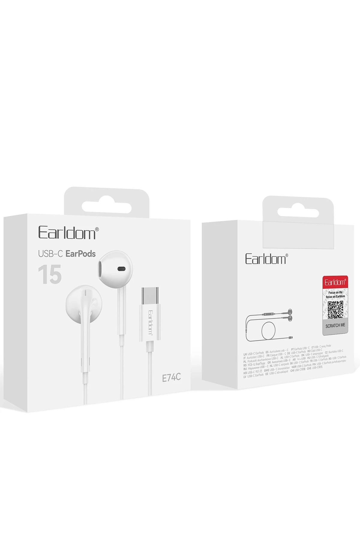 Earldom E74C iPhone 15 Serisi ile Uyumlu Type-C Kablolu Kulaklık