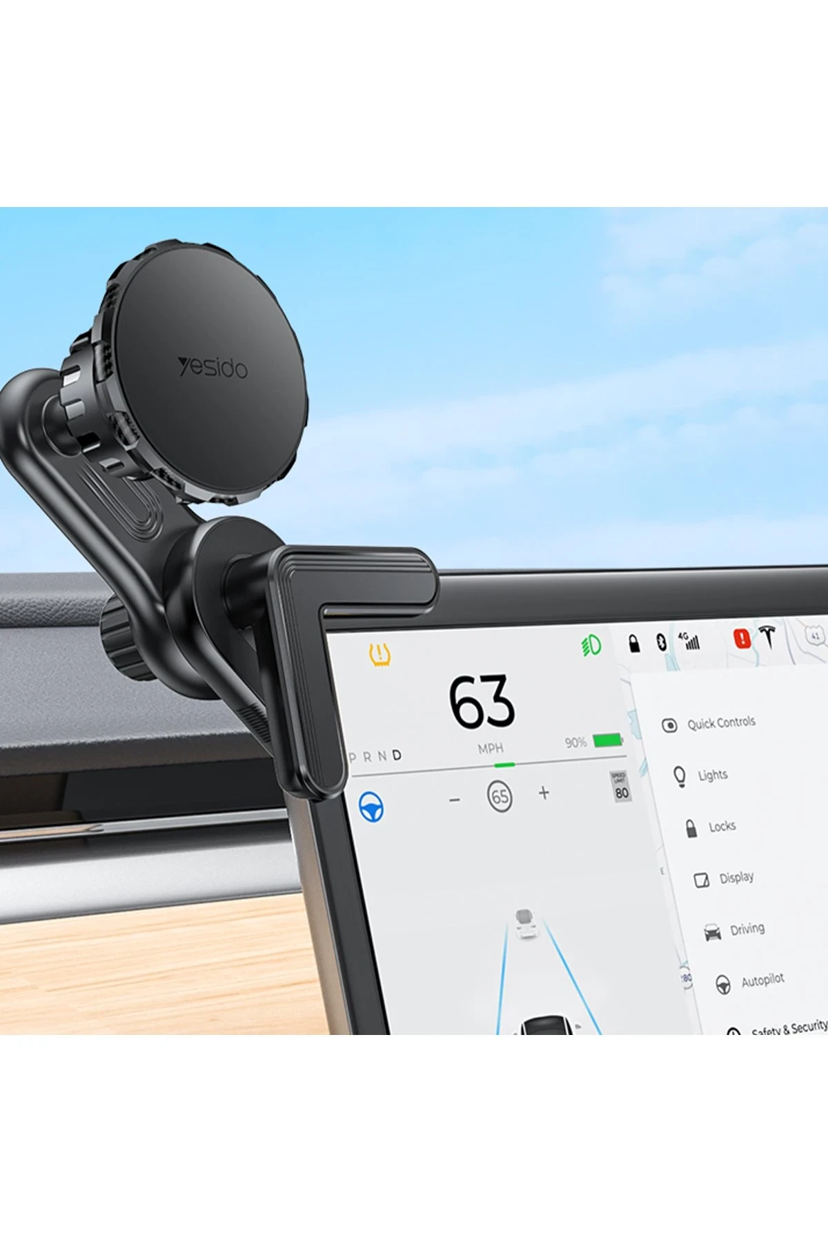 Yesido C212 360 Derece Ayarlanabilir Araç CarPlay Ekranına Sabitlenen Magsafe Araç Telefon Tutucu