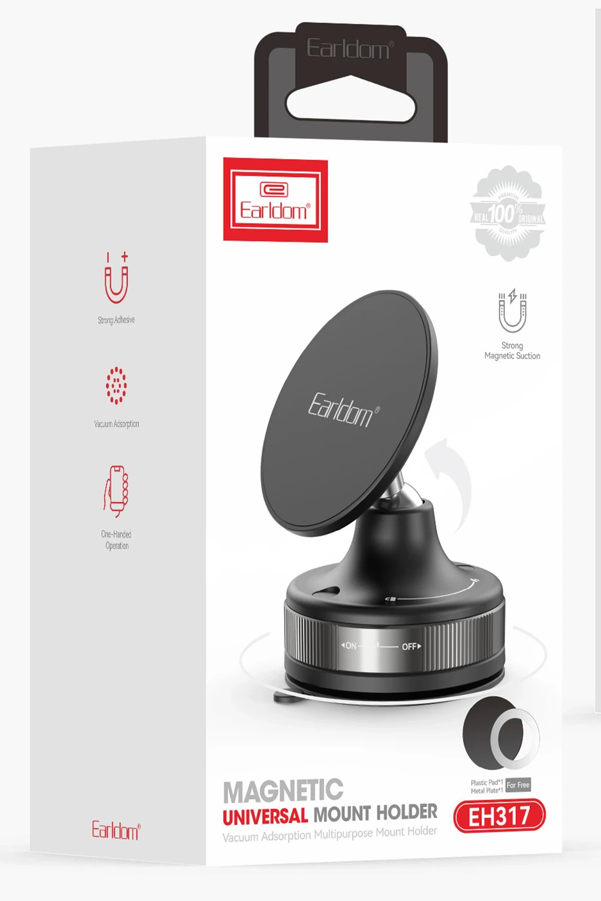 Earldom EH317 Ayarlanabilir Vantuzlu Manyetik Universal Telefon Tutucu