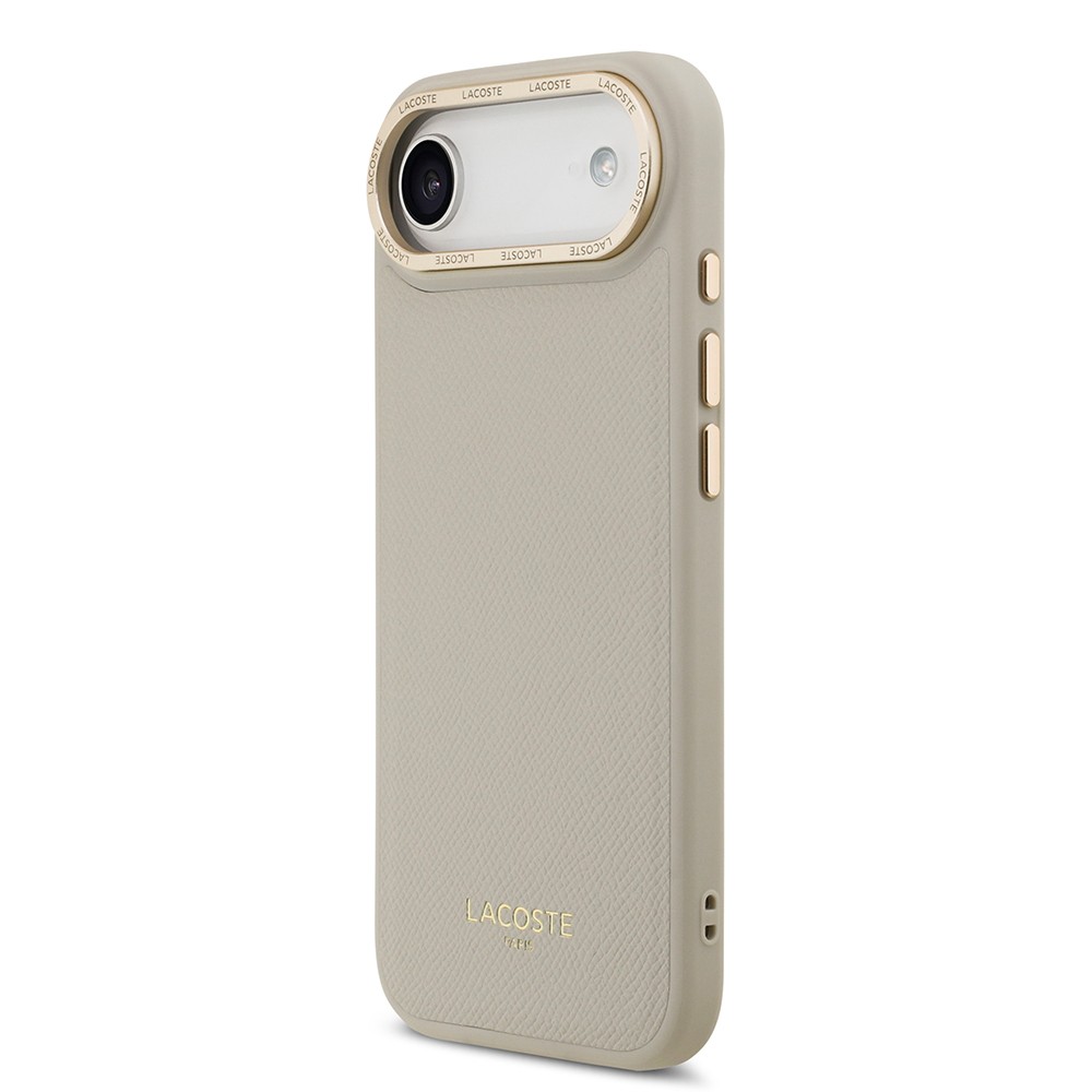 Apple iPhone 17 Air Kılıf Lacoste Orjinal Lisanslı M-safe Şarj Özellikli Champs Elysees PU Deri Tasarımlı Kapak