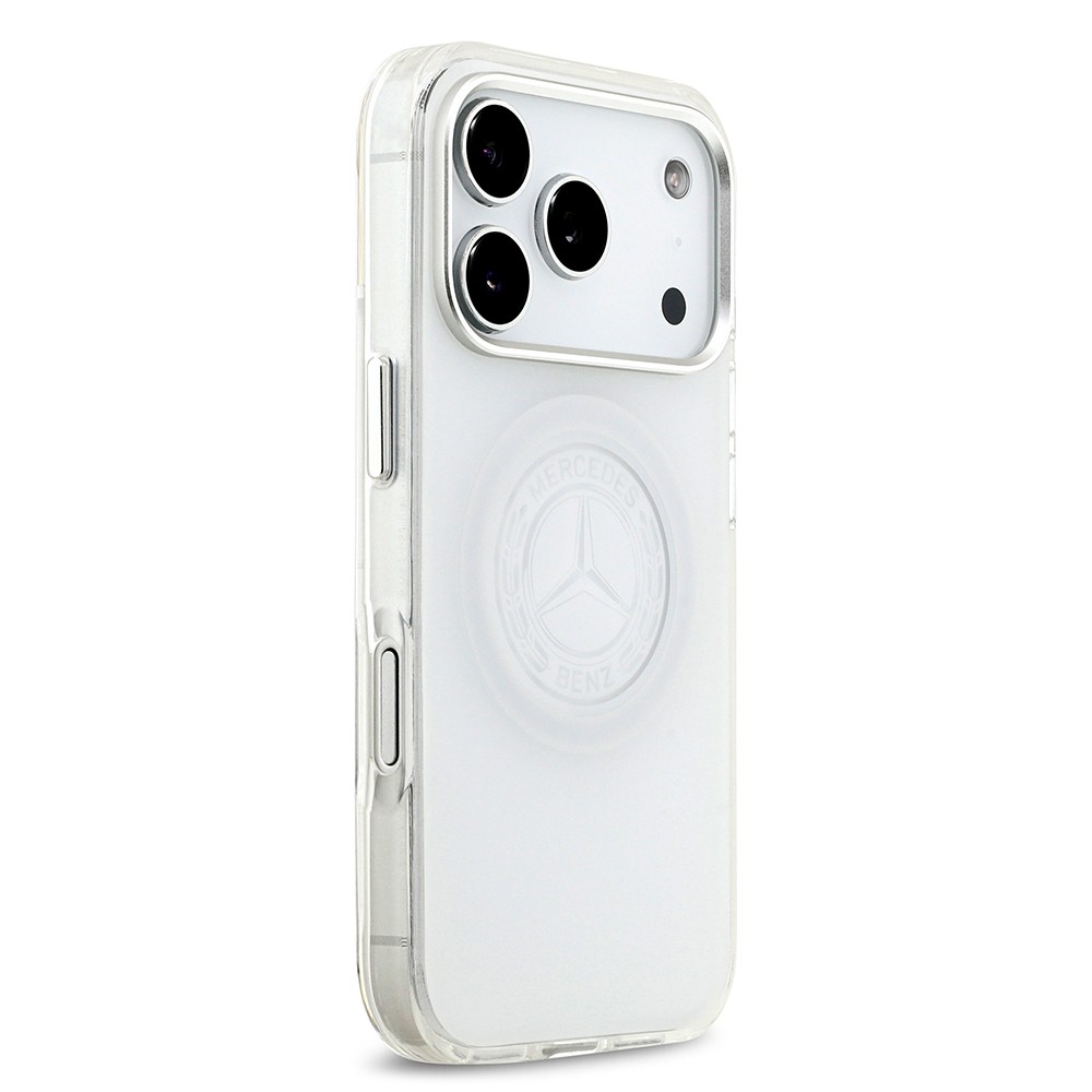 Apple iPhone 17 Pro Kılıf Mercedes Benz Orjinal Lisanslı M-safe Şarj Özellikli Buzlu PC Nostaljik Yıldız Dizayn Kapak