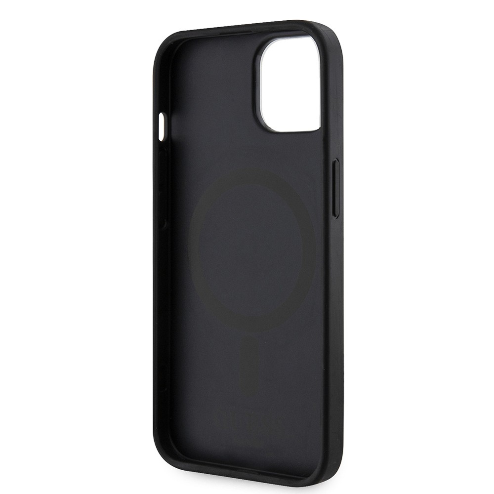 Apple iPhone 15 Kılıf Guess Orjinal Lisanslı M-safe Şarj Özellikli 4G Şerit Tasarımlı Printed Kapak
