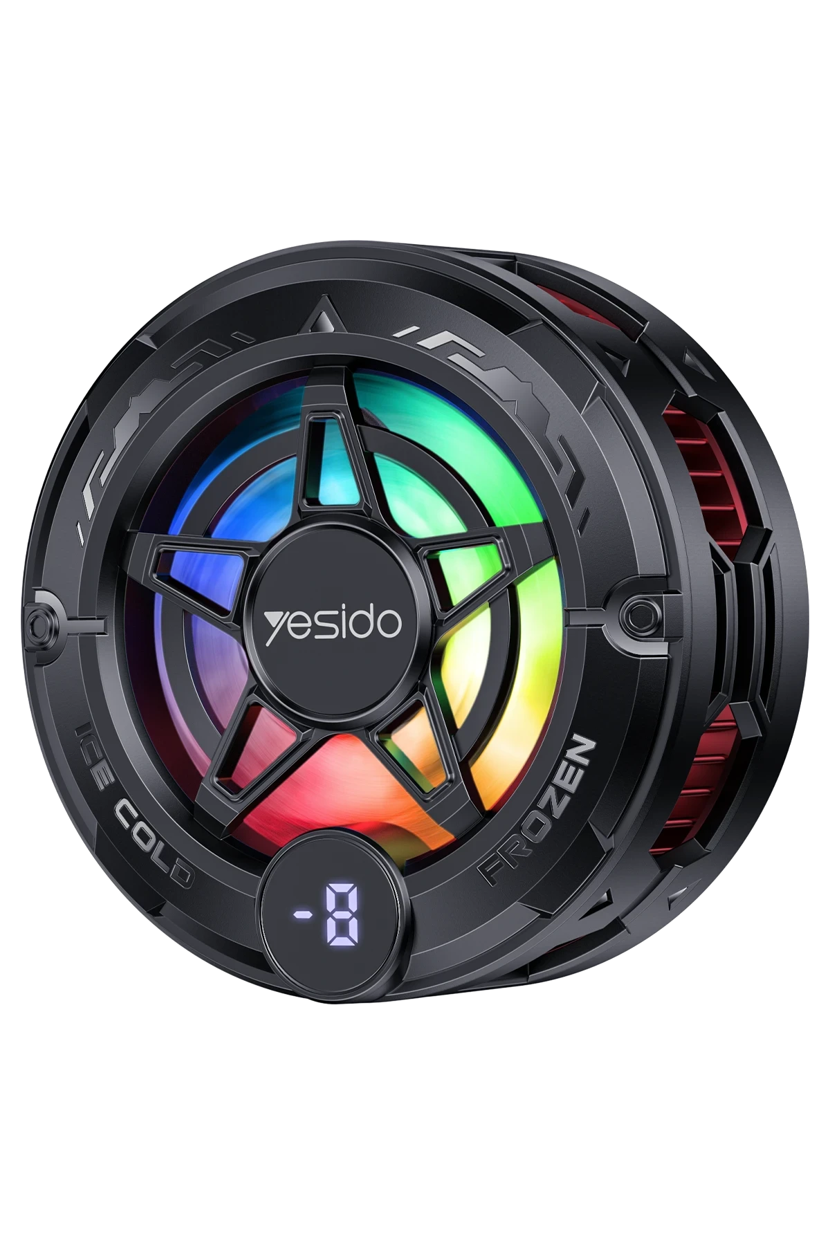 Yesido C226 Dijital Sıcaklık Göstergeli RGB Işıklı Radyatör Telefon Soğutucu Fan