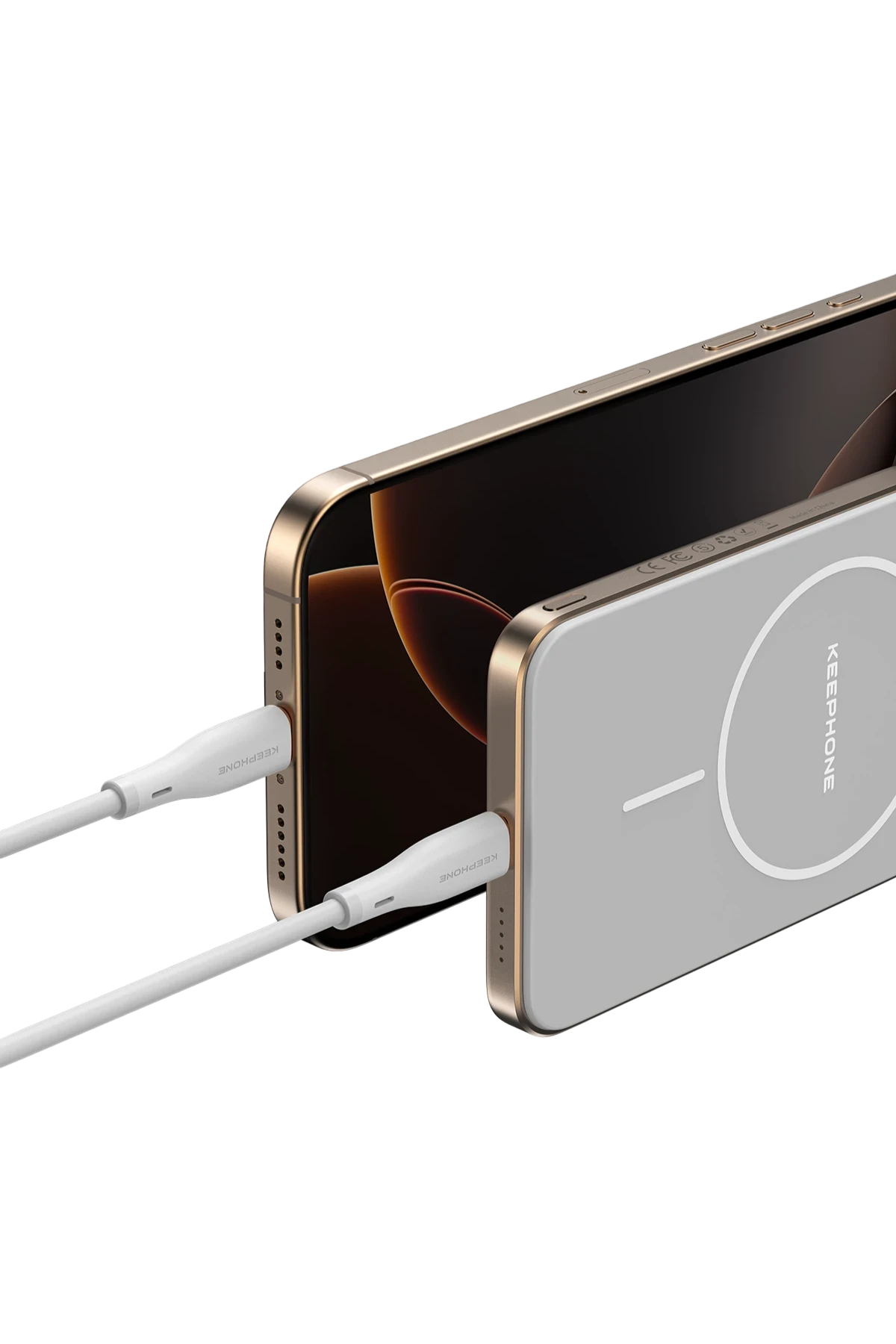 Keephone PB50 Brendy Kevlar 5.000 mAh 20W Type-C ve 15W Kablosuz Şarj Destekli Magsafe Powerbank