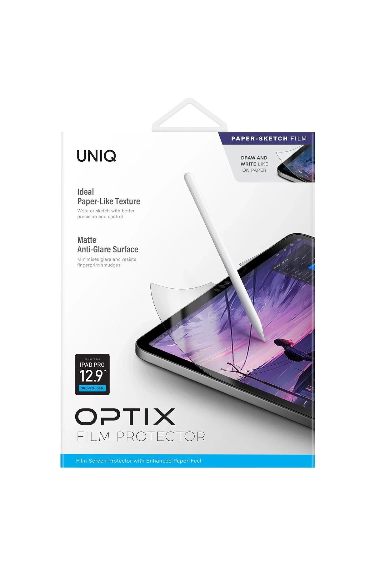 Uniq iPad Pro 12.9 (2024) Optix Paper Sketch Tablet Nano Koruyucu