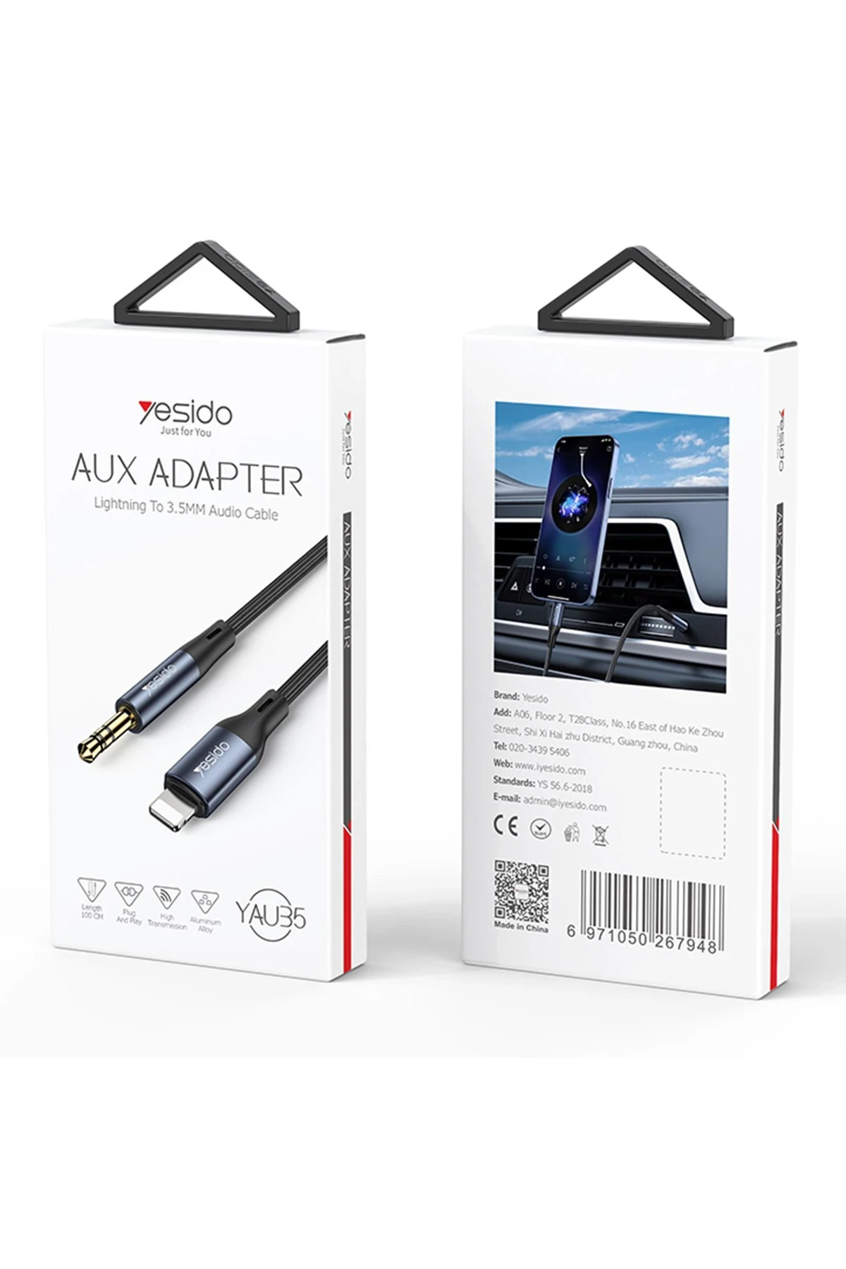 Yesido YAU35 Lightning to Aux Kablo 1M