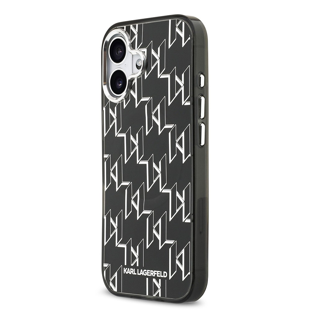 Apple iPhone 17 Kılıf Orjinal Lisanslı M-safe Şarj Özellikli Karl Lagerfeld IML Baskılı Monogram Dizayn Kapak