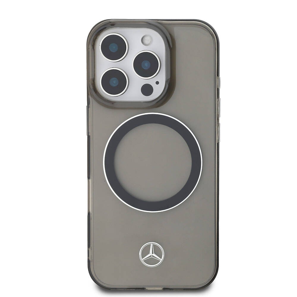 Apple iPhone 16 Pro Kılıf Mercedes Benz Orjinal Lisanslı M-safe Şarj Özellikli Saydam Yüzey Silver Ring Kapak