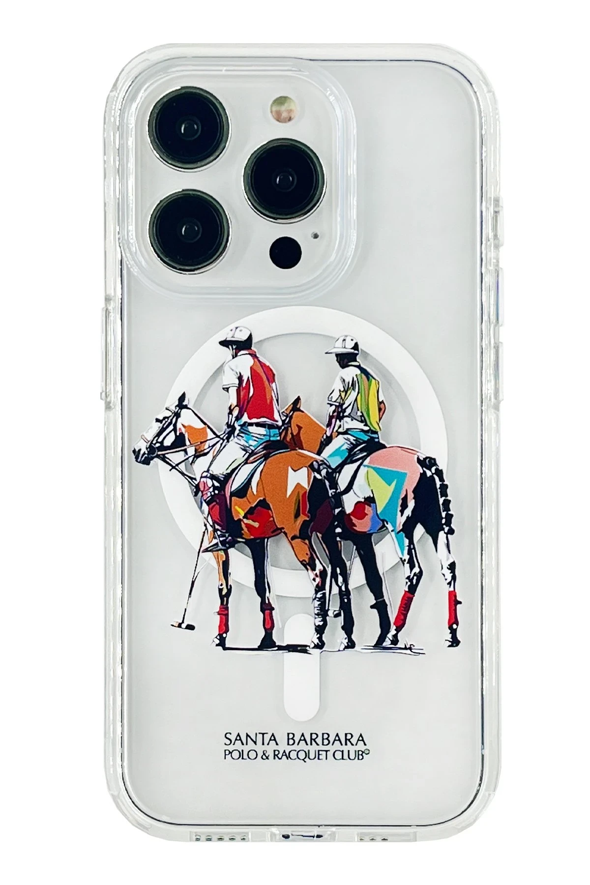 Santa Barbara Polo Racquet Club iPhone 15 Pro Max Willie Şeffaf Magsafe Kapak - Geometry