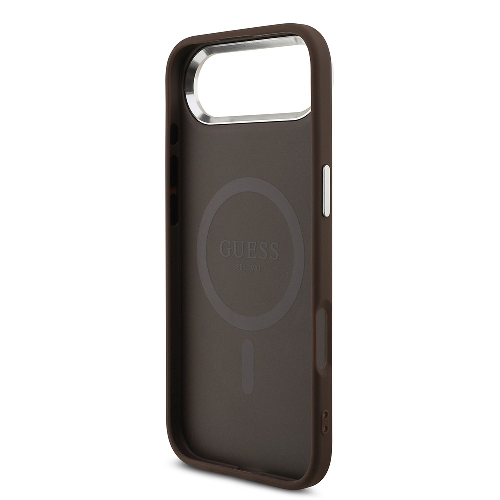 Apple iPhone 17 Air Kılıf Guess Orjinal Lisanslı M-safe Şarj Özellikli 4G Klasik Yazı Logolu Kapak